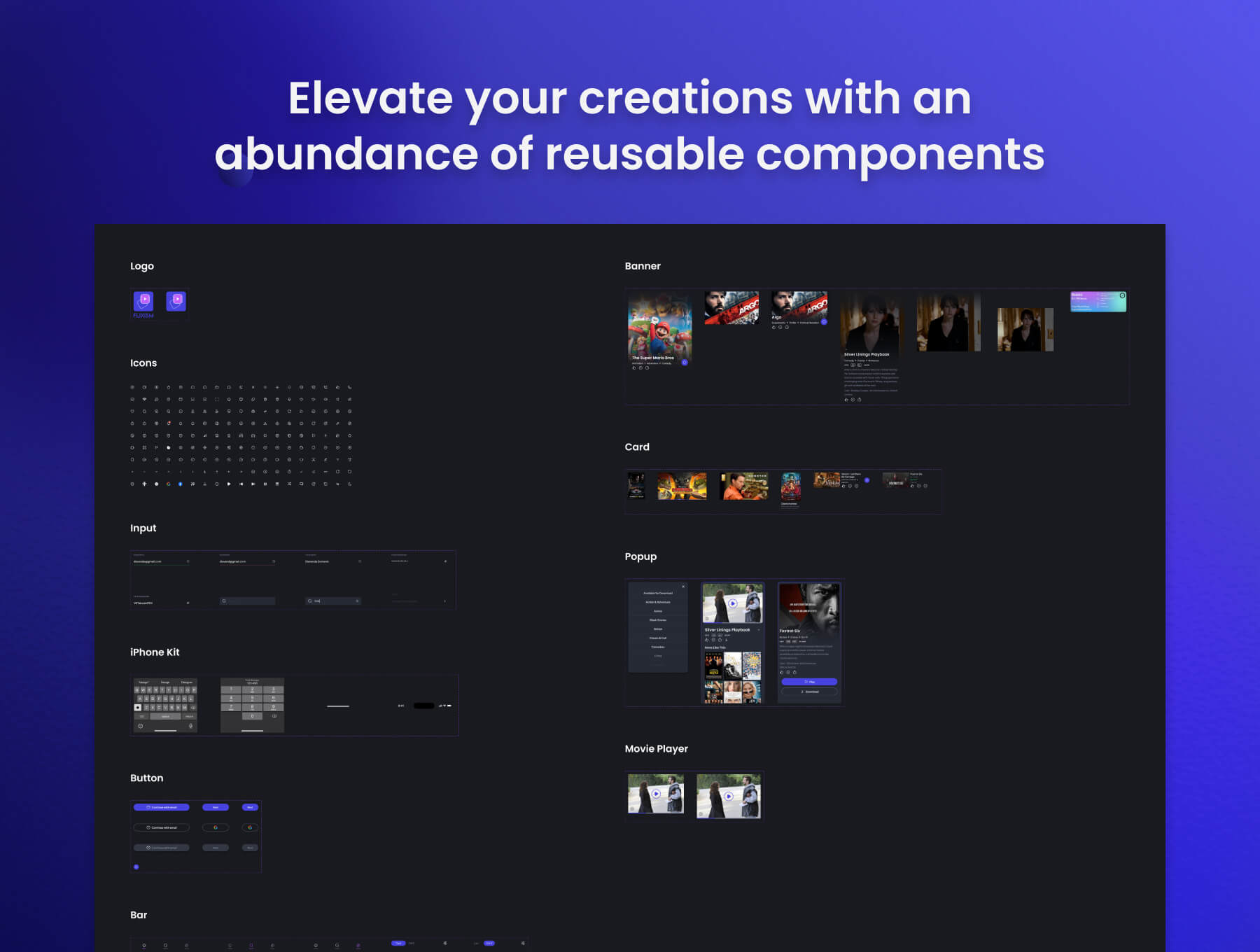 电影流媒体应用UI套件Flixism – Movie Streaming App UI Kit插图4