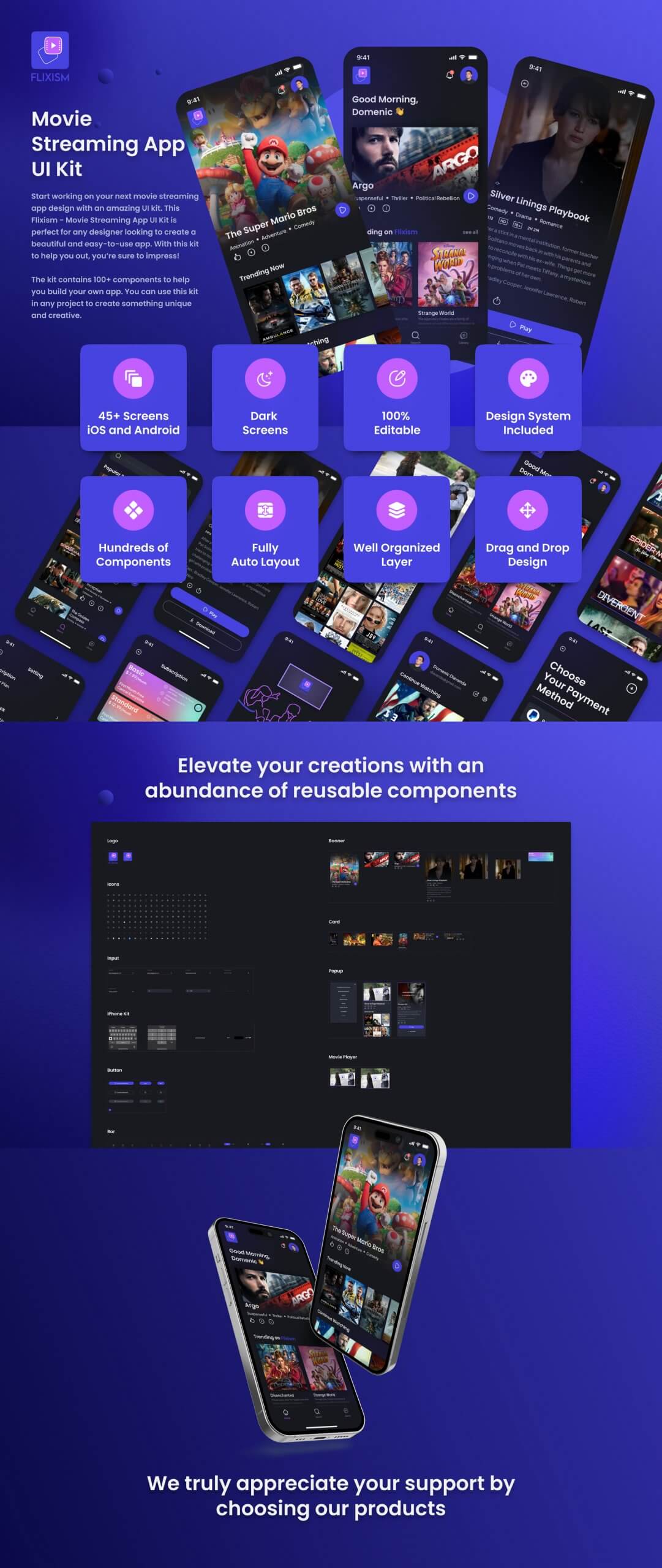 电影流媒体应用UI套件Flixism – Movie Streaming App UI Kit插图8