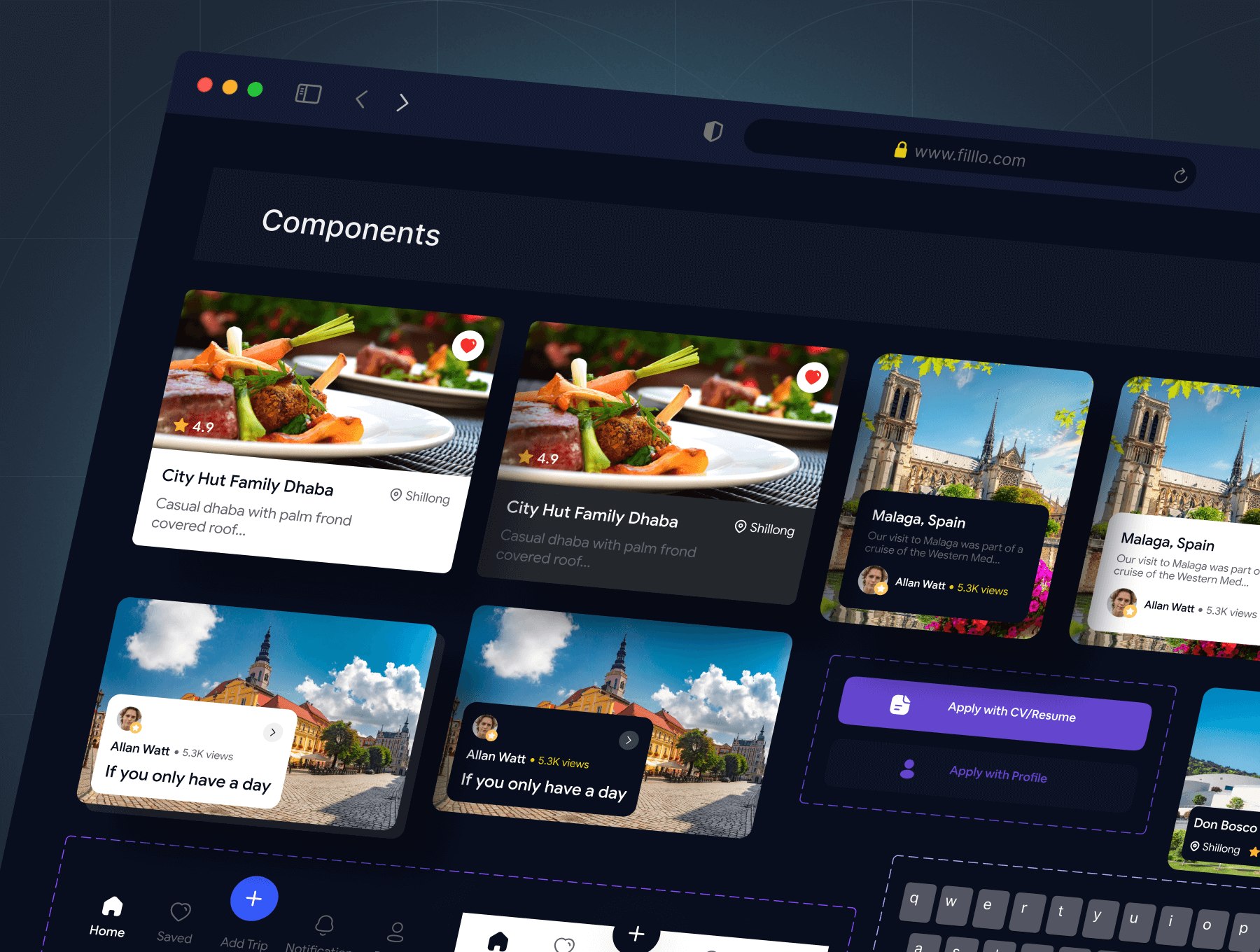 精致旅游应用UI设计套件模板素材下载Filllo Travel App UI Design Kit插图2