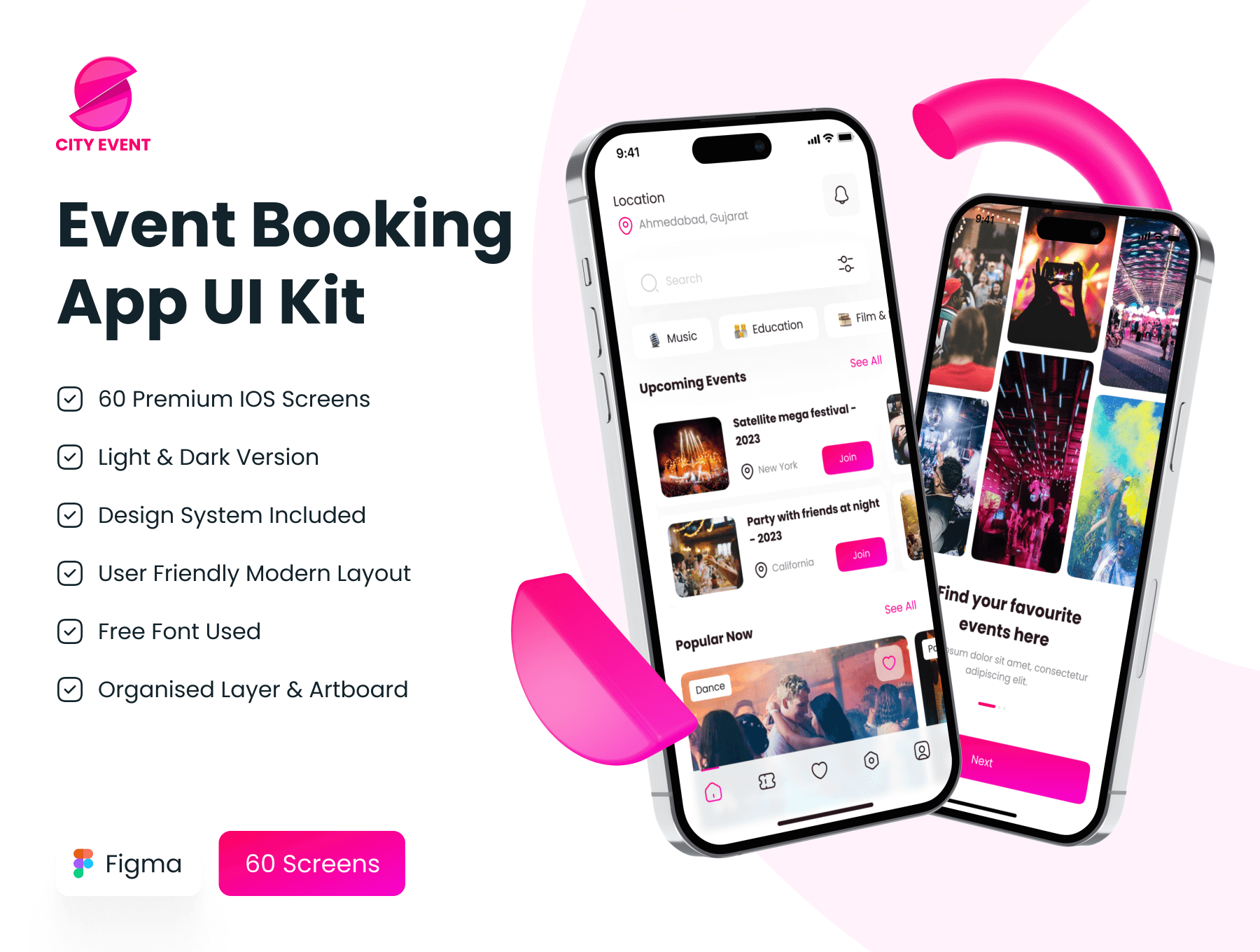 活动预订应用程序UI套件Event Booking App UI Kit插图