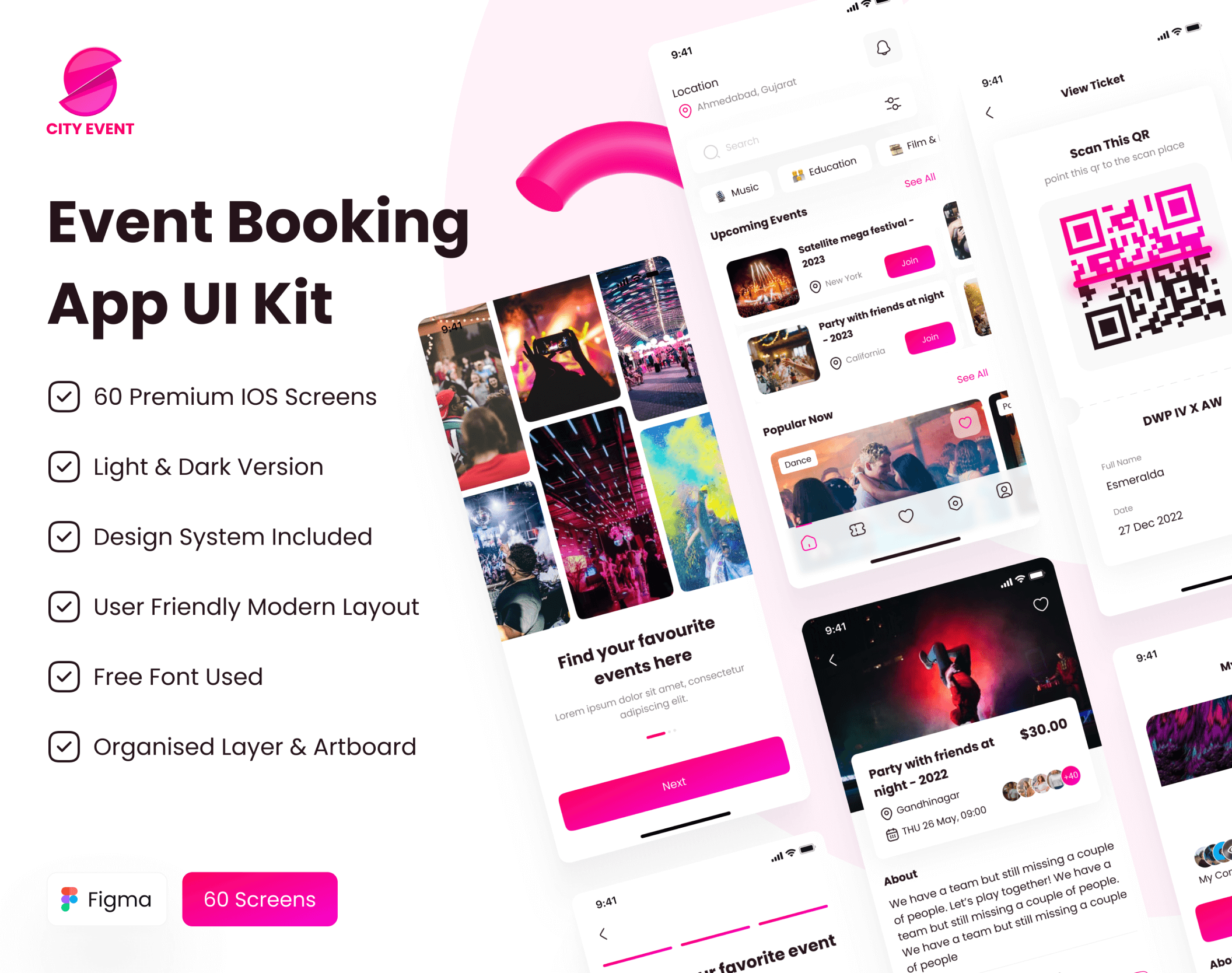 活动预订应用程序UI套件Event Booking App UI Kit插图8