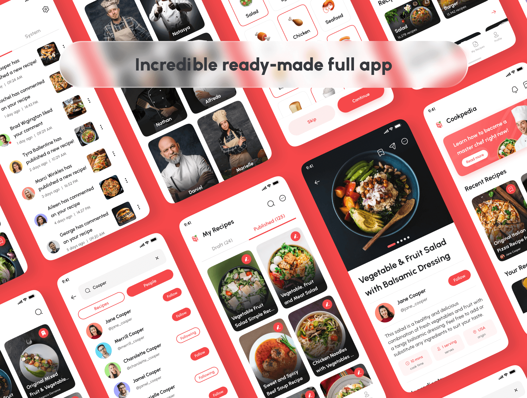 食谱应用程序UI工具包模板UI素材Cookpedia – Food Recipe App UI Kit插图2