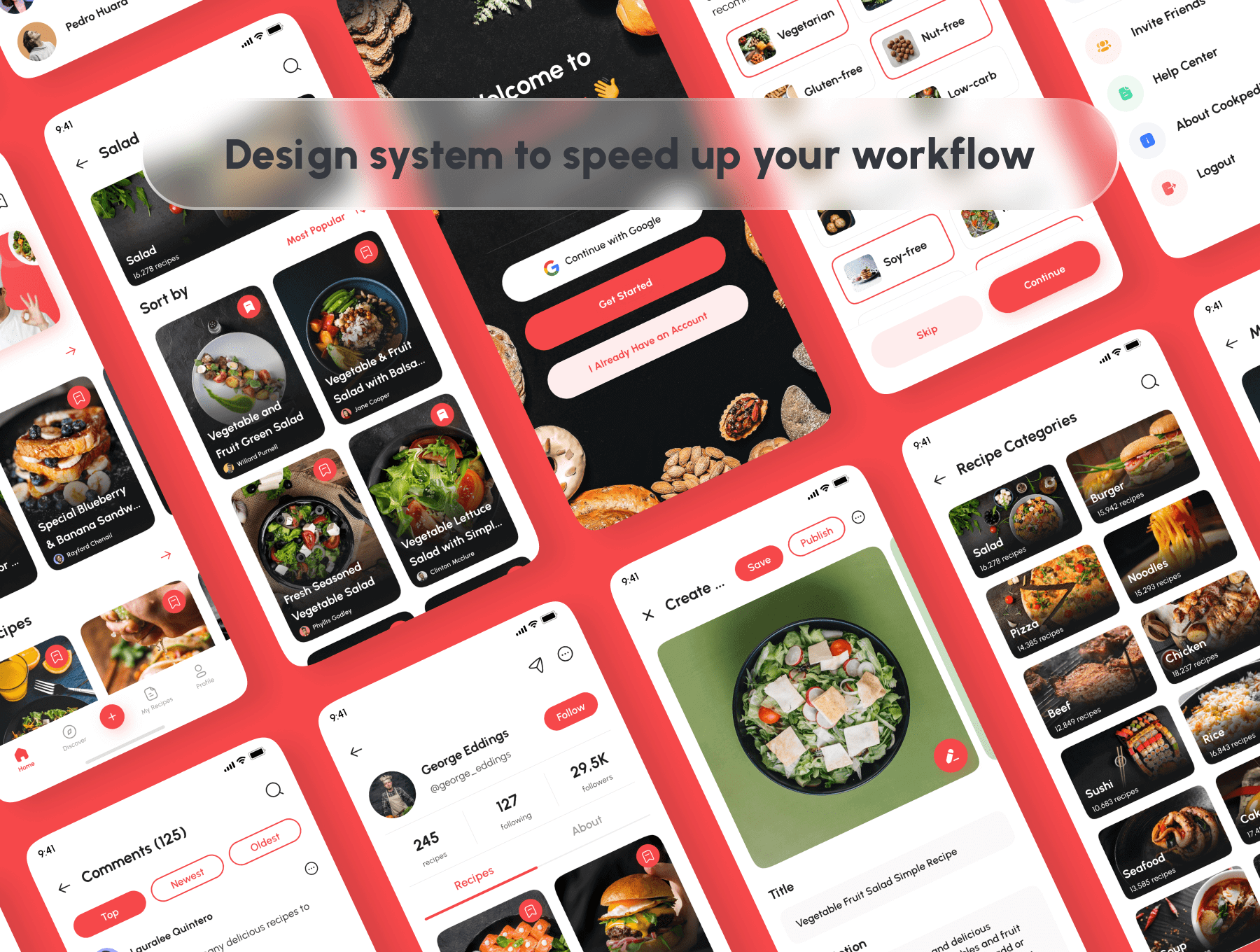 食谱应用程序UI工具包模板UI素材Cookpedia – Food Recipe App UI Kit插图3