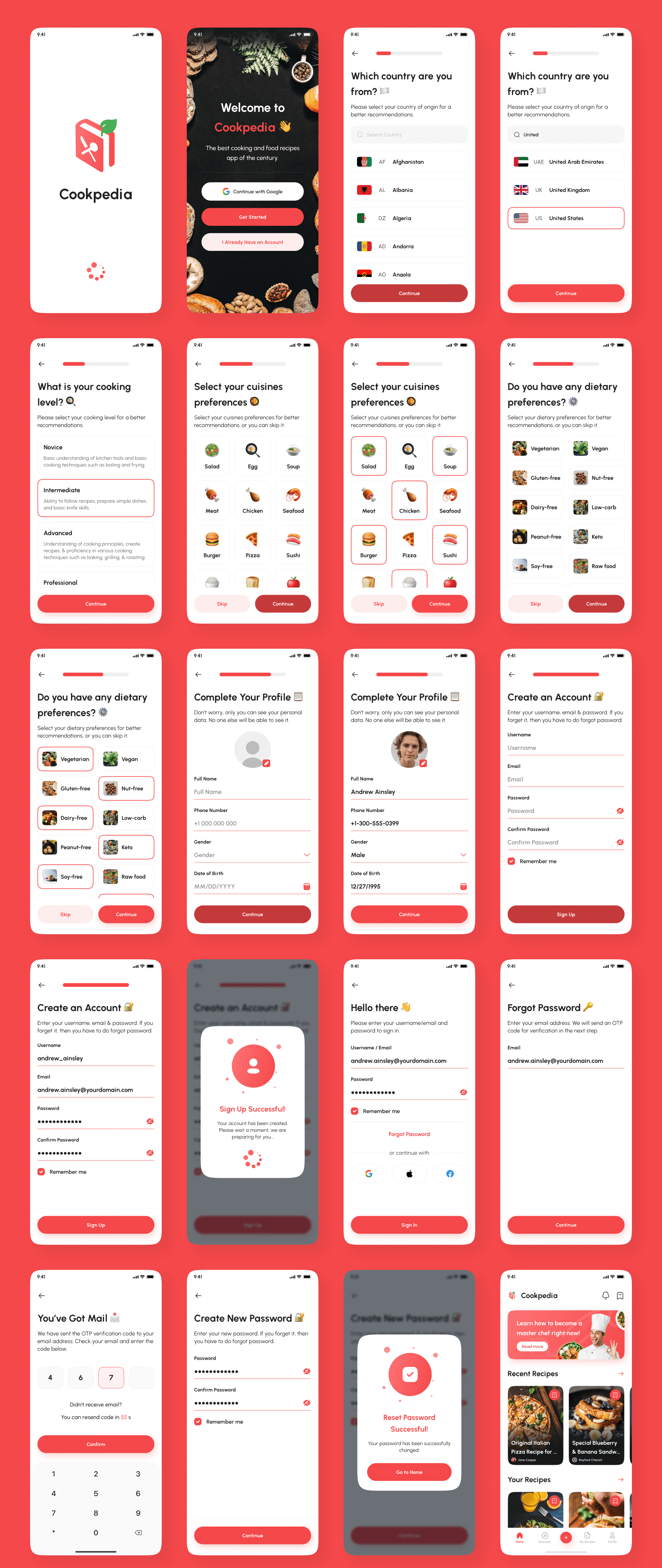 食谱应用程序UI工具包模板UI素材Cookpedia – Food Recipe App UI Kit插图9