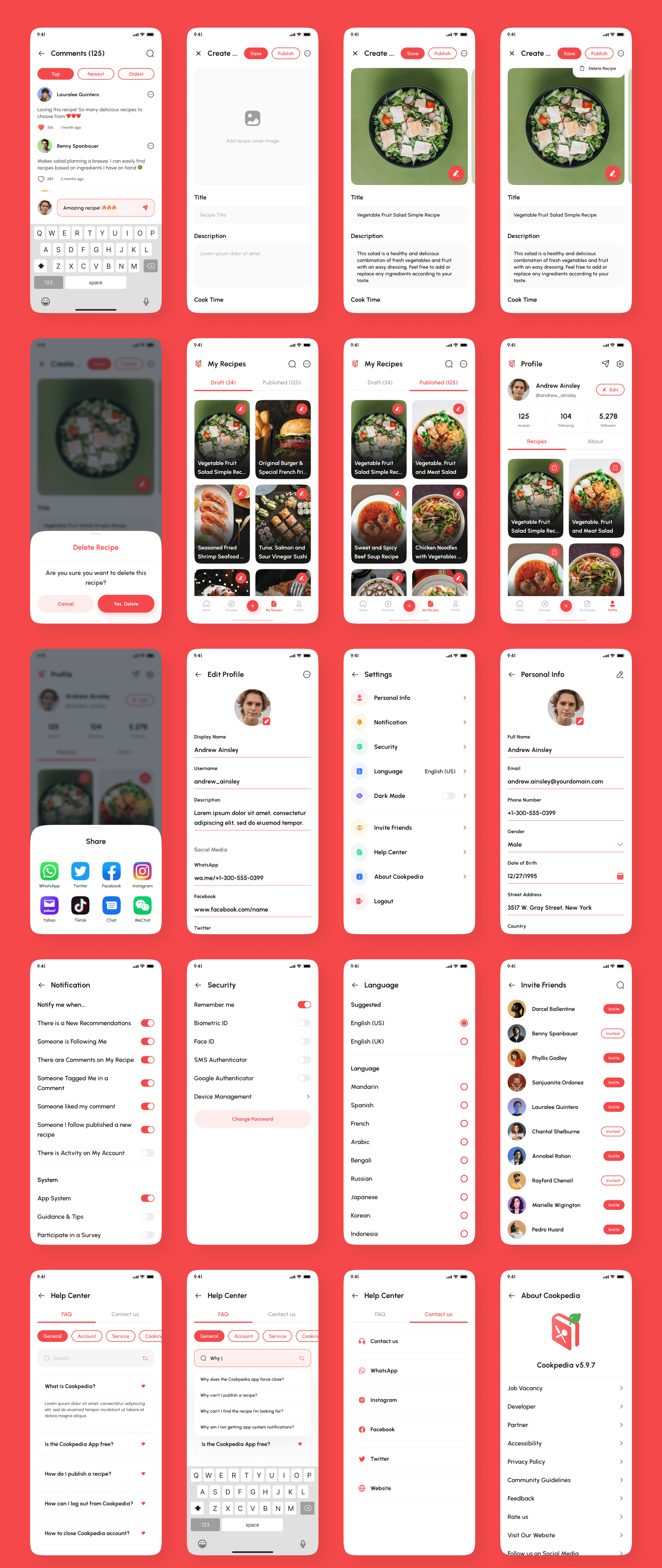 食谱应用程序UI工具包模板UI素材Cookpedia – Food Recipe App UI Kit插图11