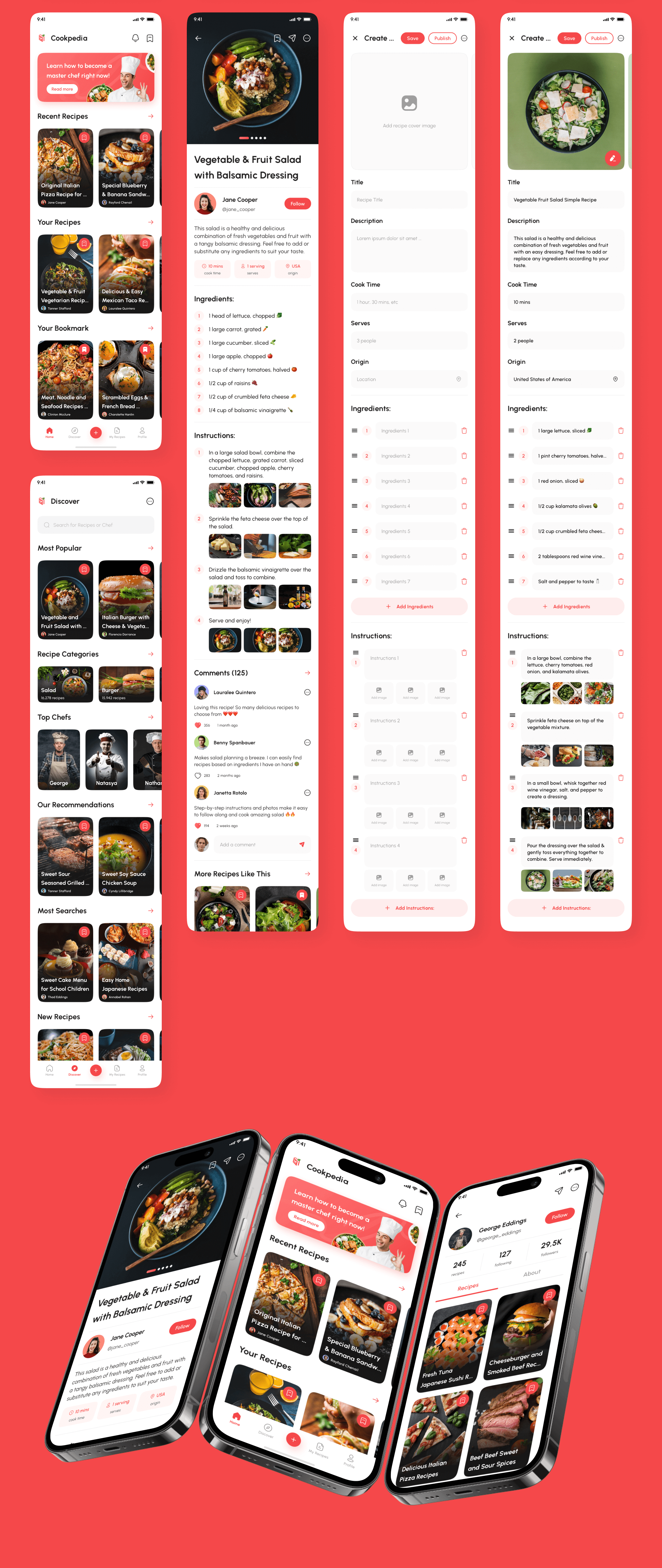 食谱应用程序UI工具包模板UI素材Cookpedia – Food Recipe App UI Kit插图12