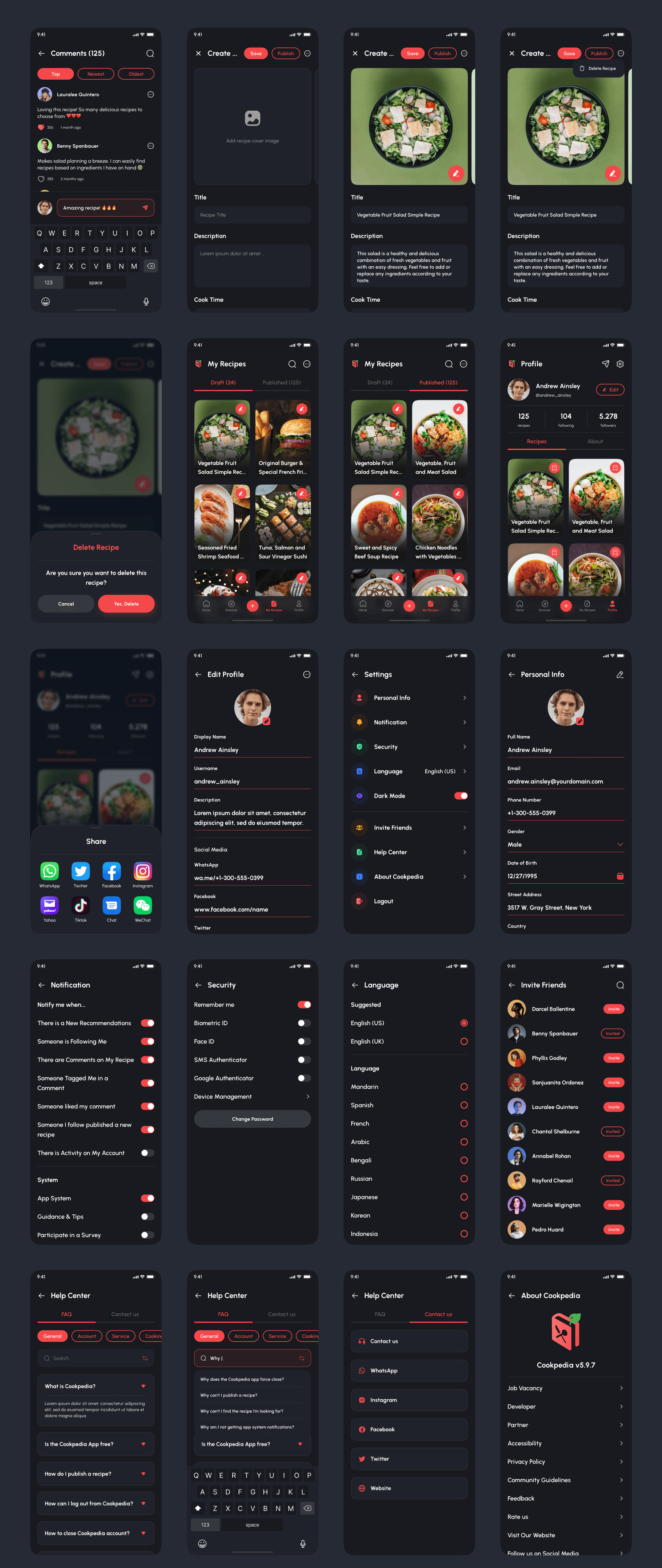 食谱应用程序UI工具包模板UI素材Cookpedia – Food Recipe App UI Kit插图15