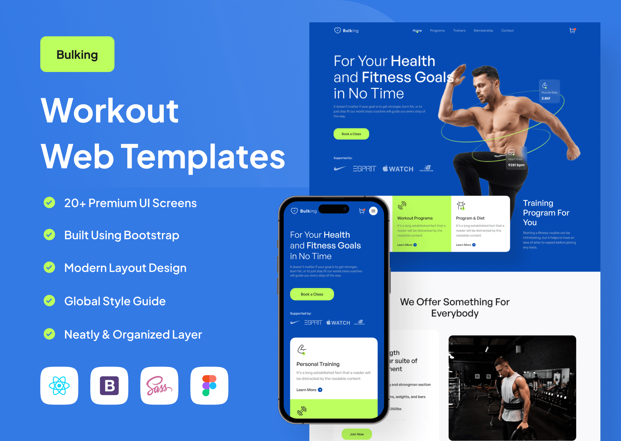 体育锻炼健康锻炼Web模板素材Bulking – Workout Web Templates插图8