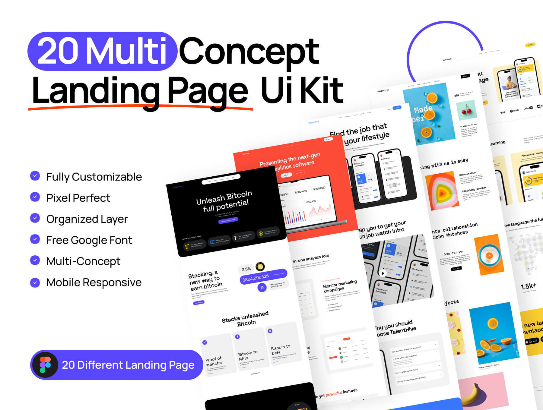 20个多用途登录页设计素材20 Multi Purpose Landing page design插图