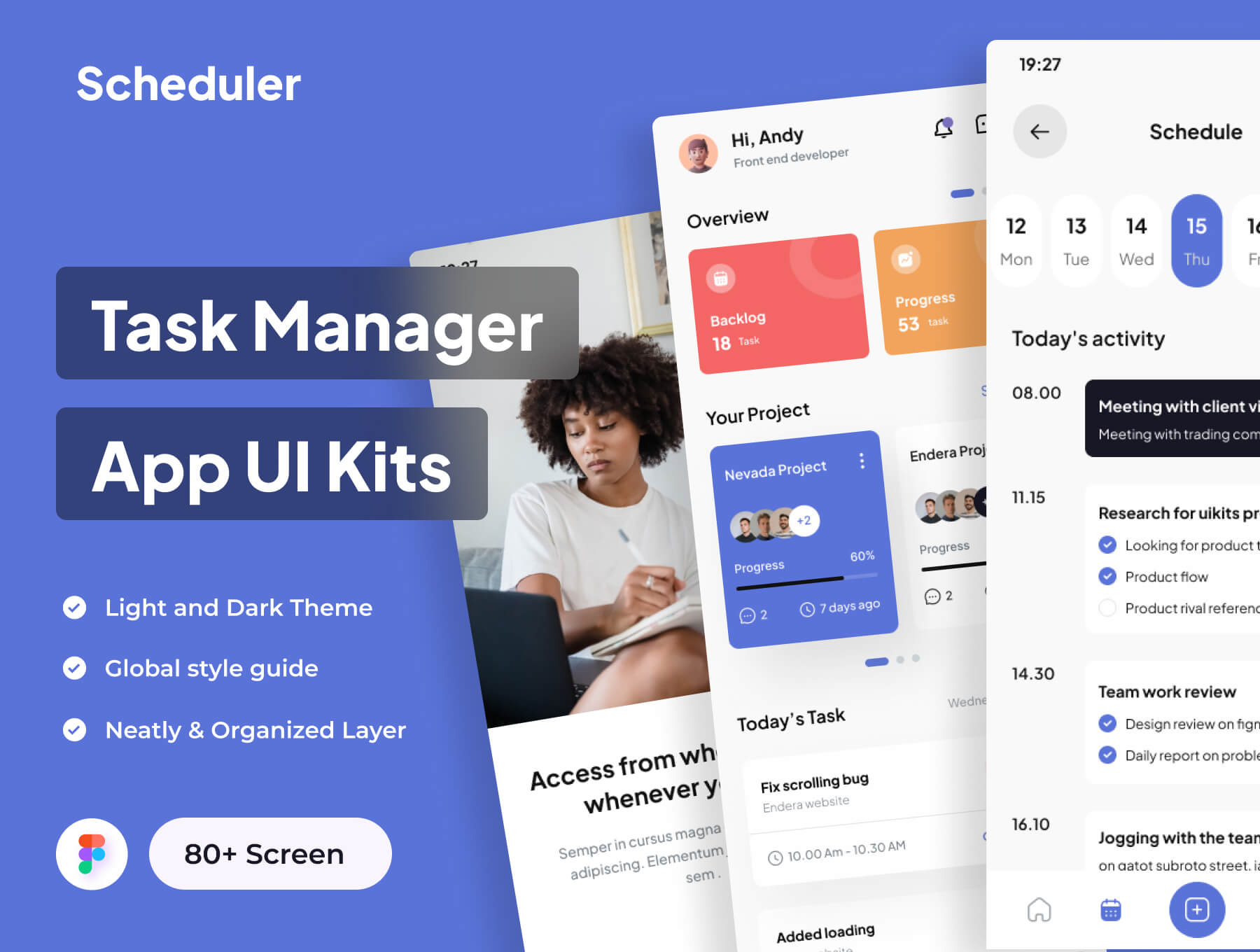 计划管理任务管理器应用程序UI工具包Scheduler – Task Manager App UI Kits插图