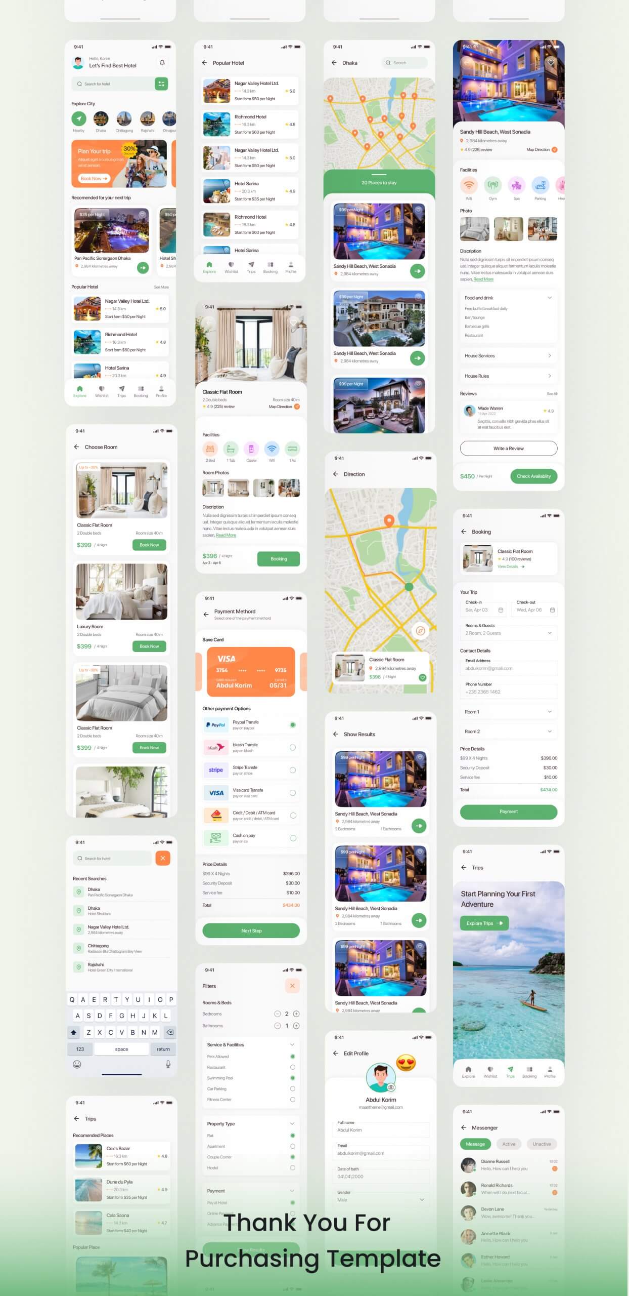 在线酒店预订应用程序套件Maan Hotel Booking App Flutter UI Kit插图7