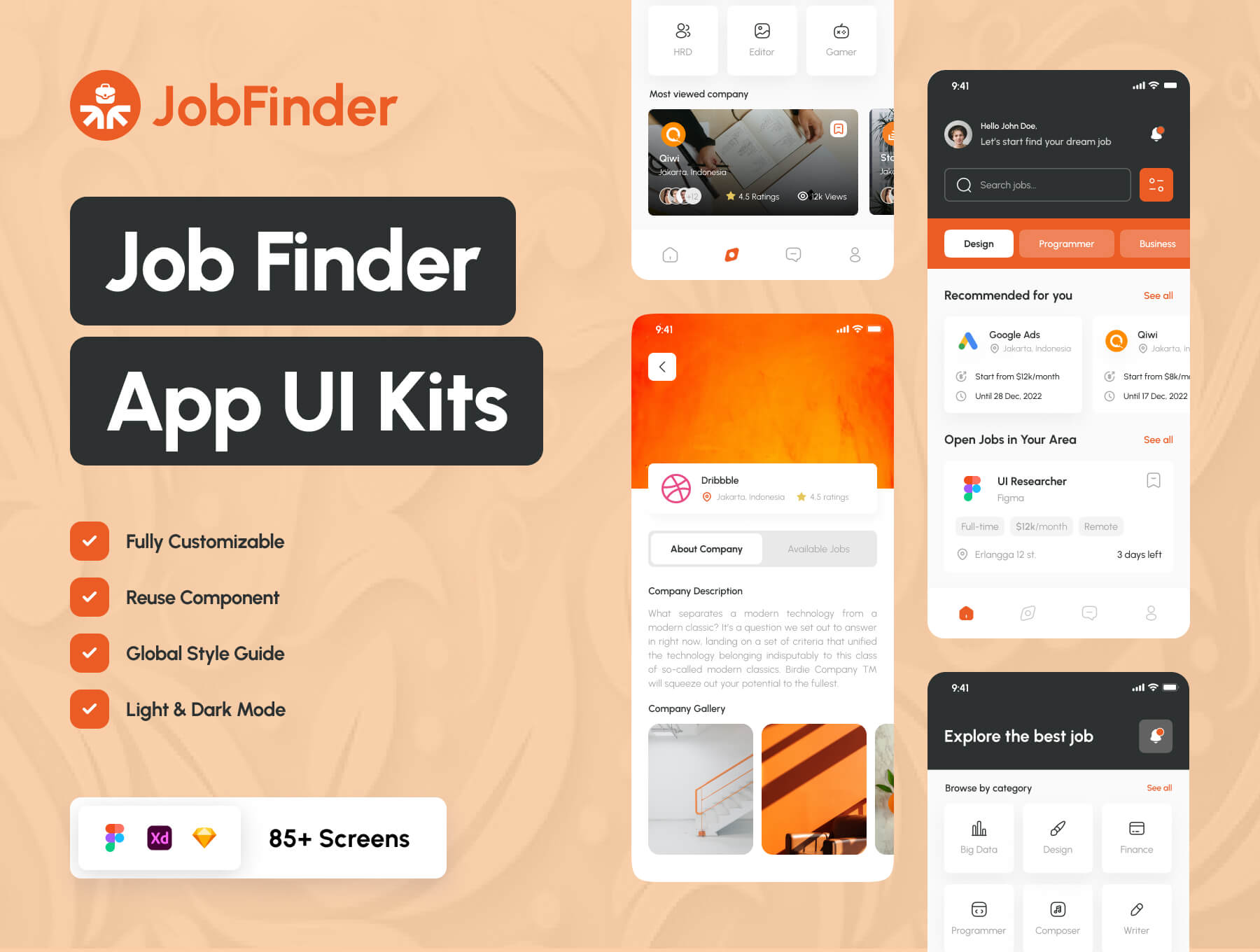 求职者应用程序UI工具包Jobby – Job Finder App UI Kit插图