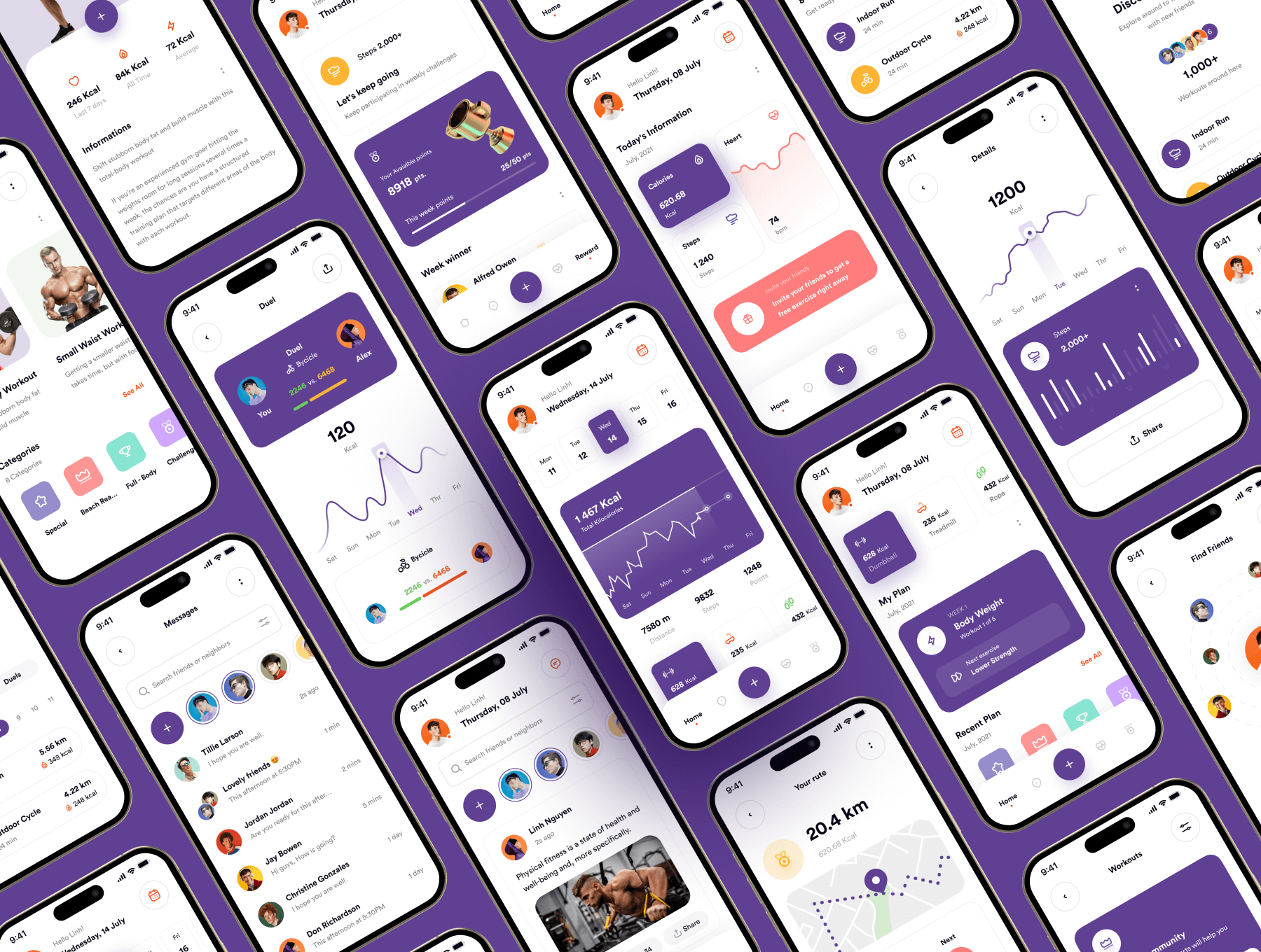 健身应用UI套件-FitcaseFitness App UI Kit – Fitcase插图2