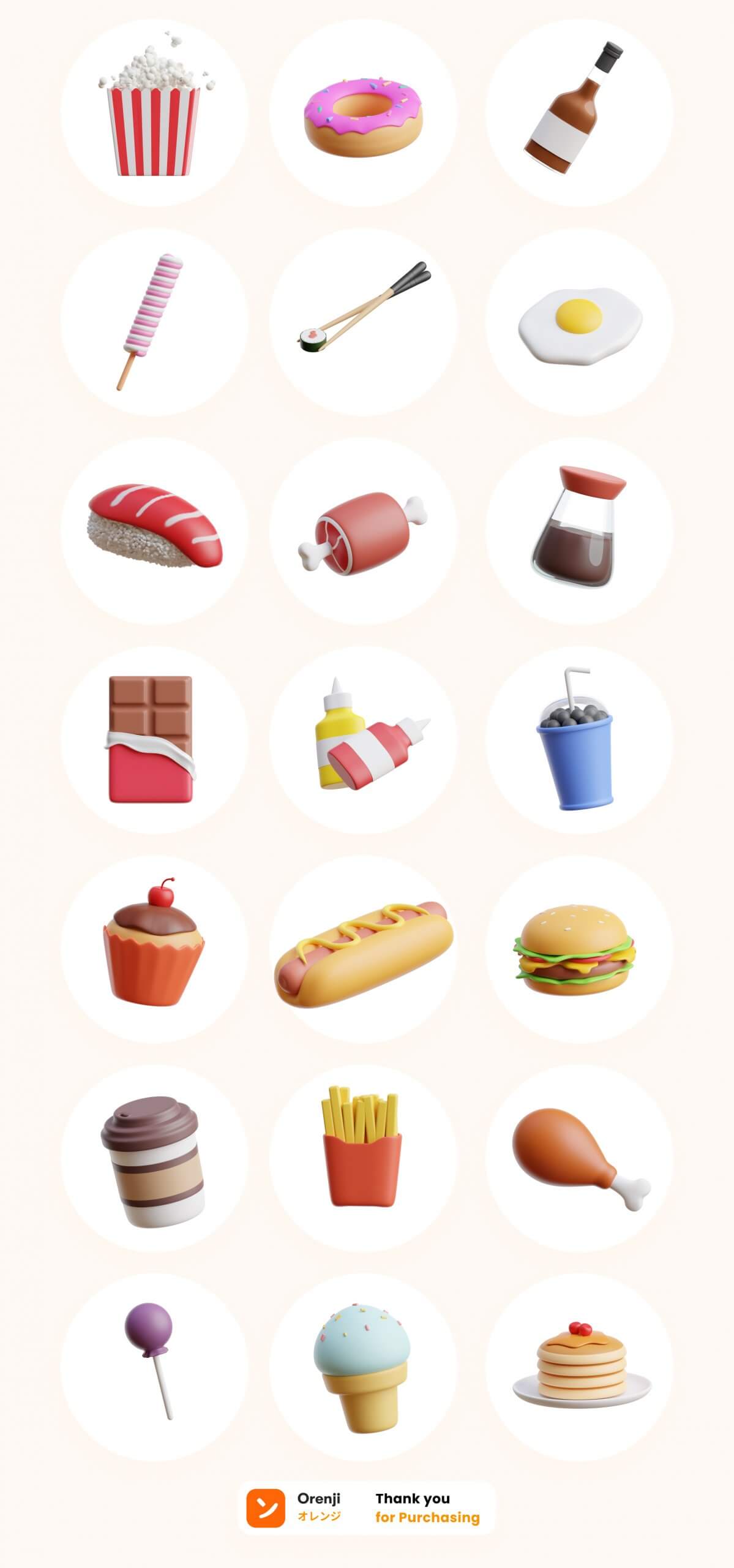 食品和饮料3D图标模板素材Food & Drink 3D Icon插图10