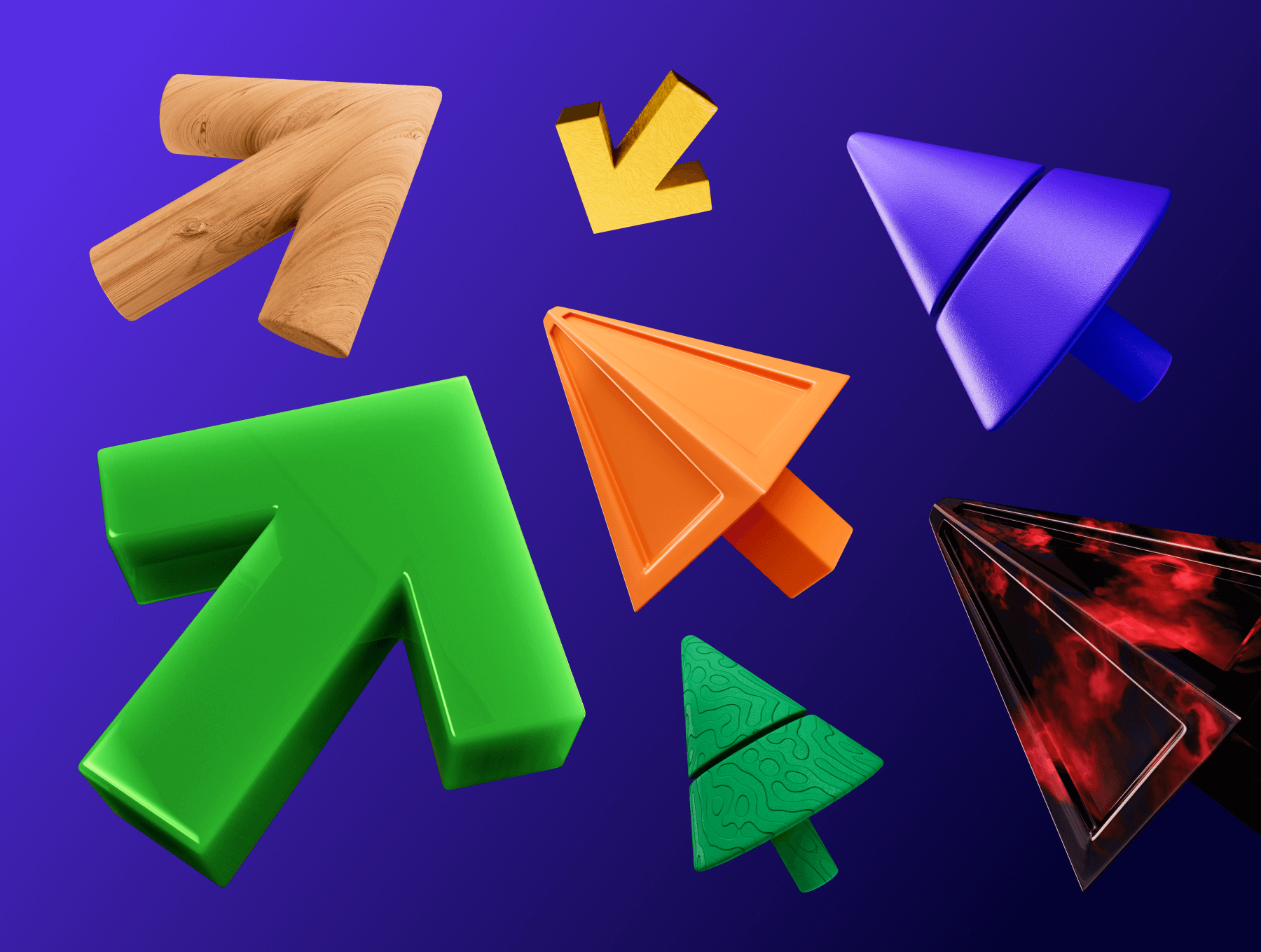 3D箭头，4种形状，7种材料3D arrows, 4 shapes, 7 materials插图1