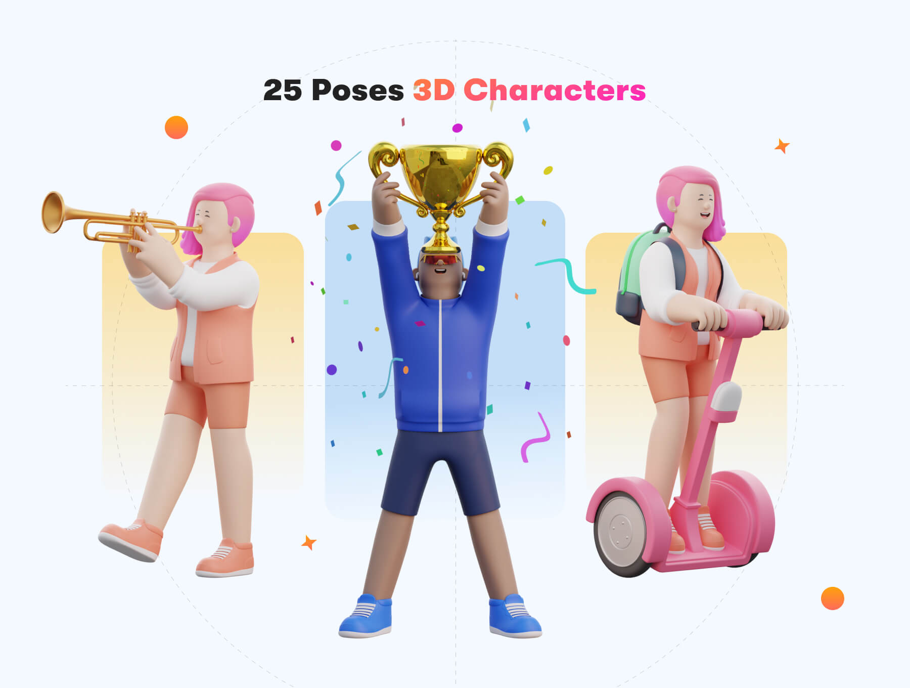 假日3D角色包人物角色旅游主题图标Aisha – Holiday 3D Character Pack插图2