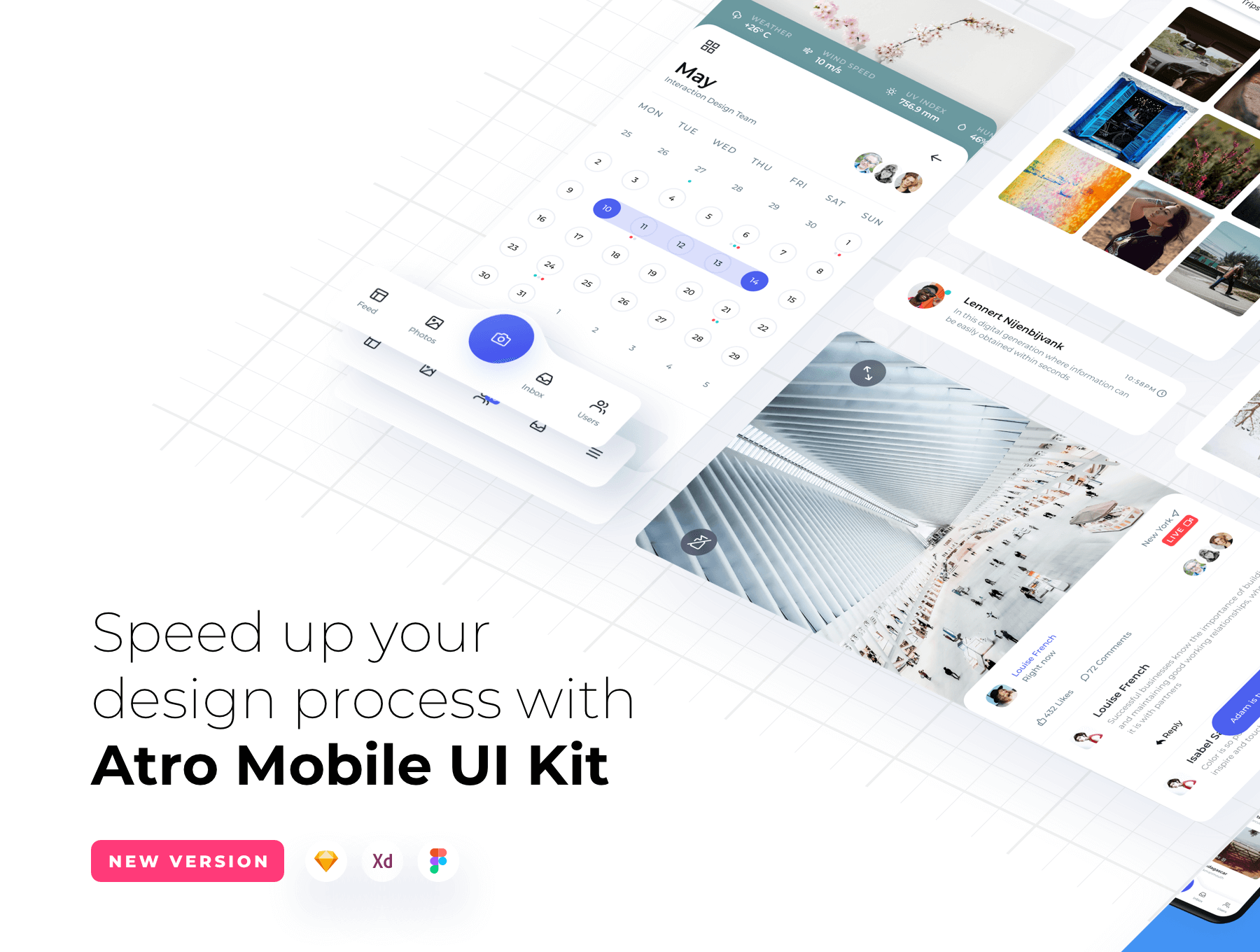 简约风格移动用户界面模板素材Atro Mobile UI Kit插图