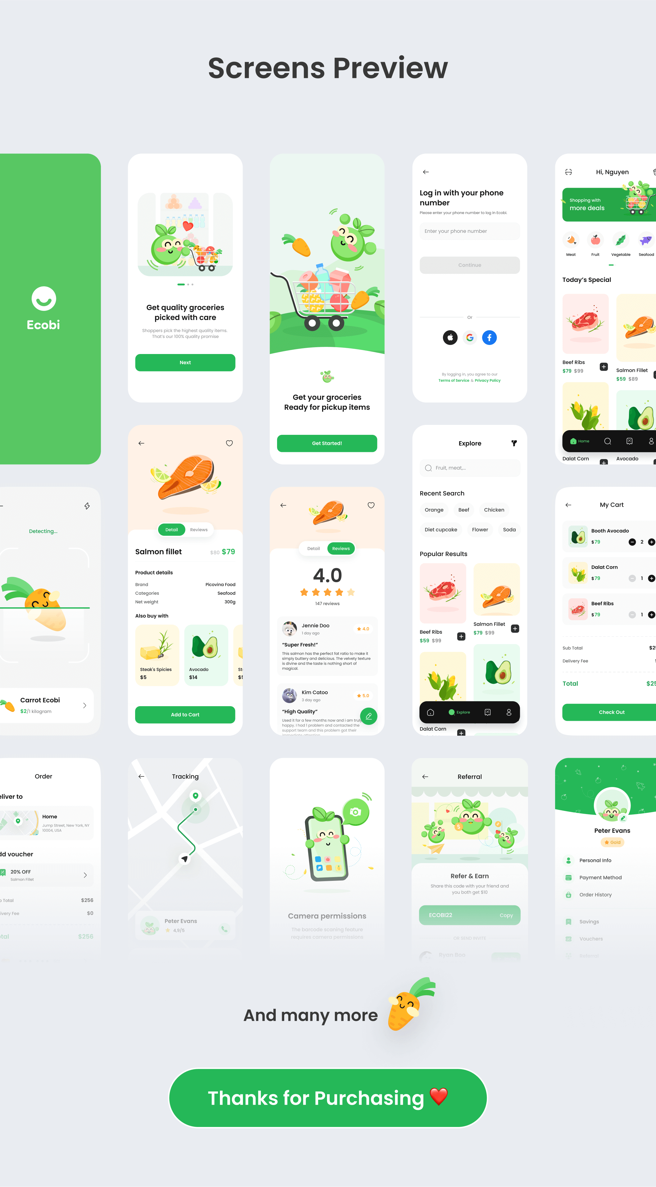 食品和配送UI套件外卖的Ecobi – Food & Delivery UI Kit插图8