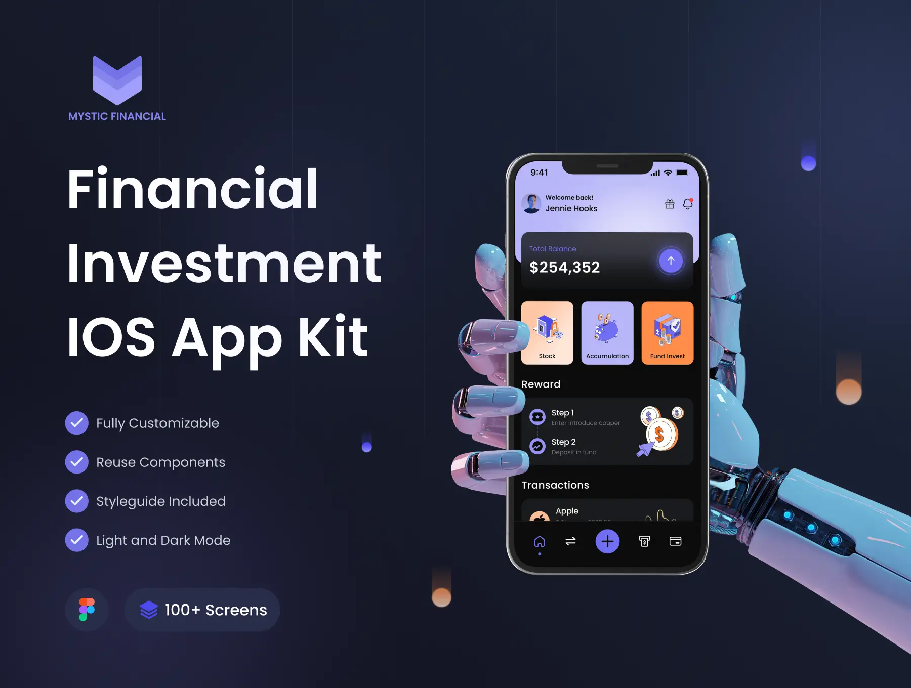 金融投资手机应用UI套件Financial Investment Mobile App UI Kit