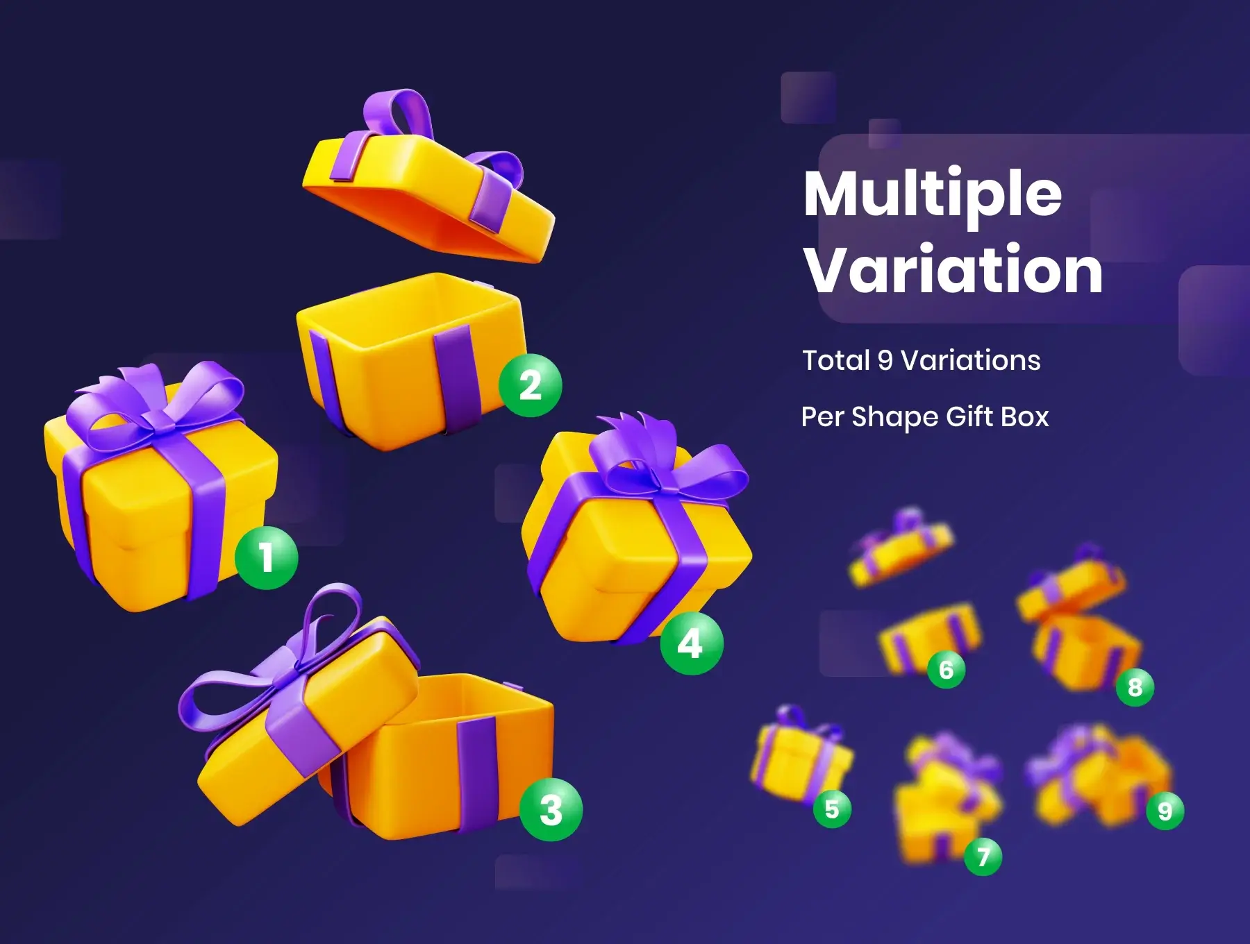 礼品盒-3D插图模板素材插图素材下载Gift Boxes – 3D Illustration插图2