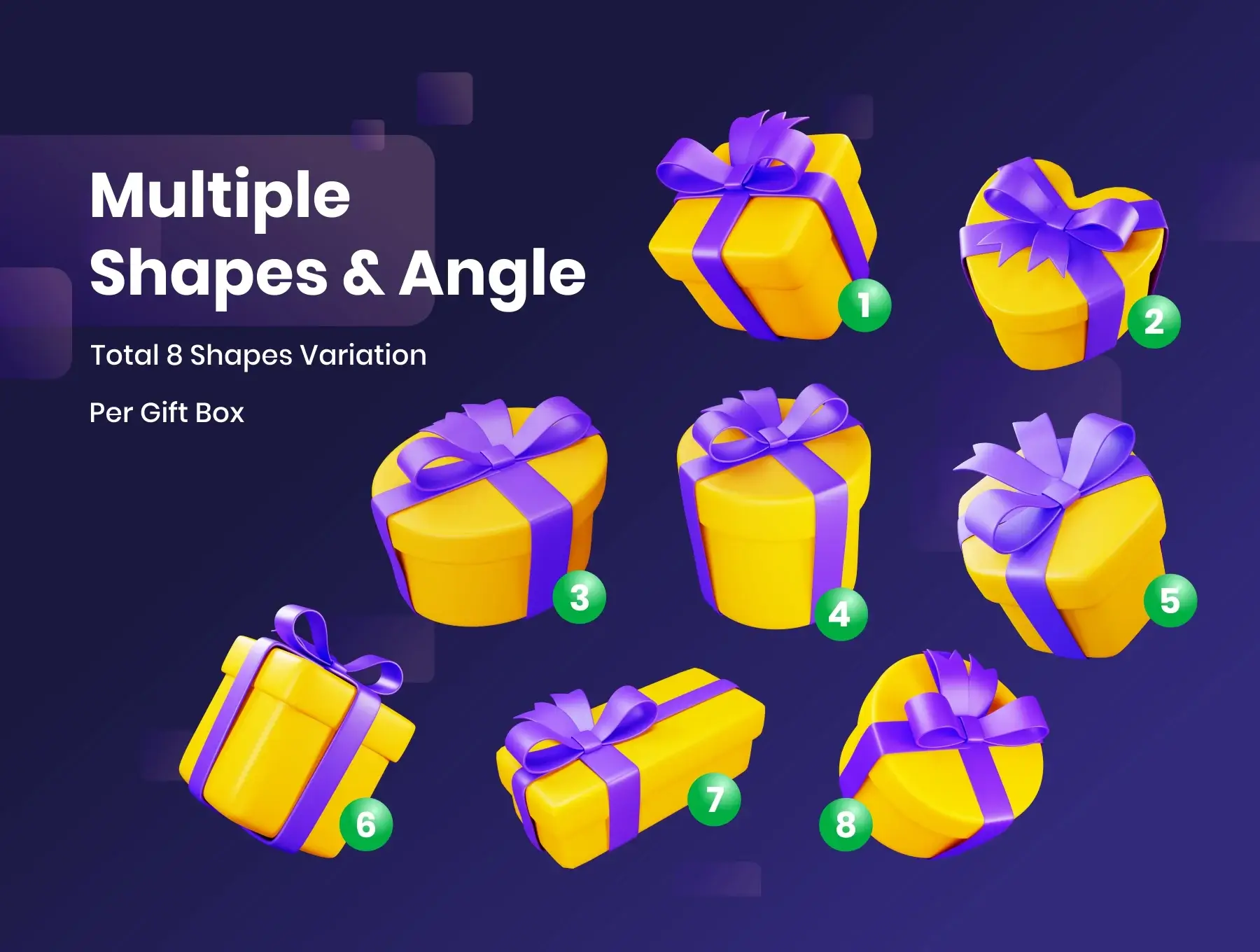 礼品盒-3D插图模板素材插图素材下载Gift Boxes – 3D Illustration插图3