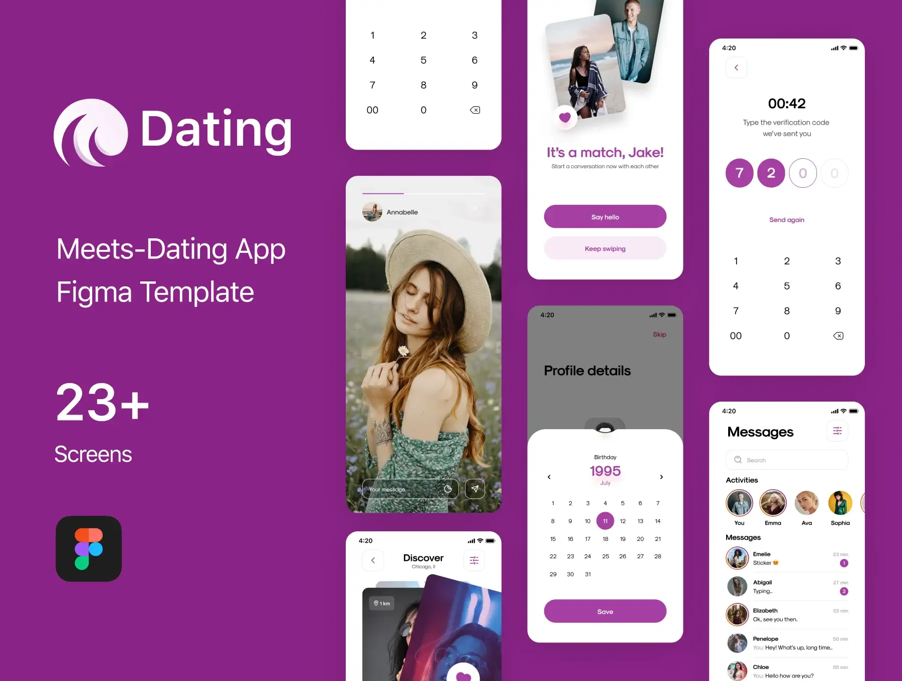 约会应用程序模板移动应用程序模板素材Meets Dating App Template插图