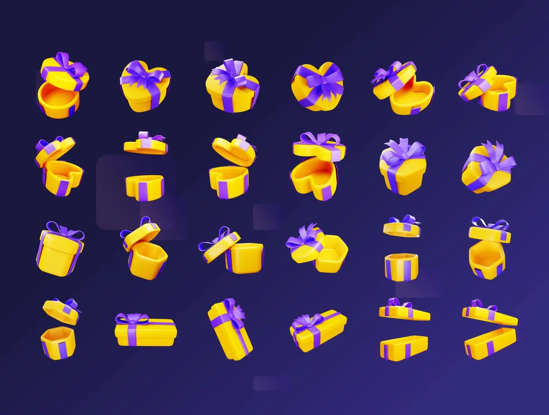 礼品盒-3D插图模板素材插图素材下载Gift Boxes – 3D Illustration插图8