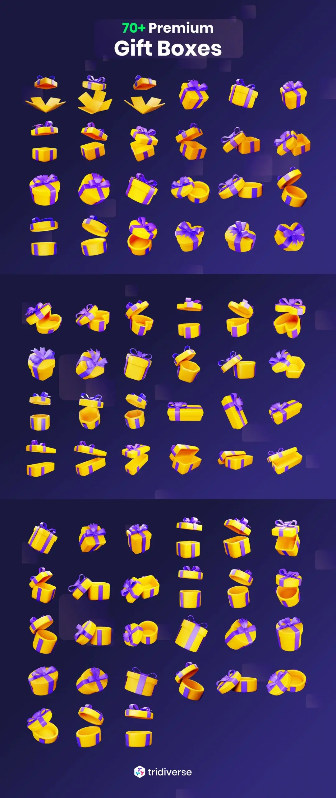 礼品盒-3D插图模板素材插图素材下载Gift Boxes – 3D Illustration插图11