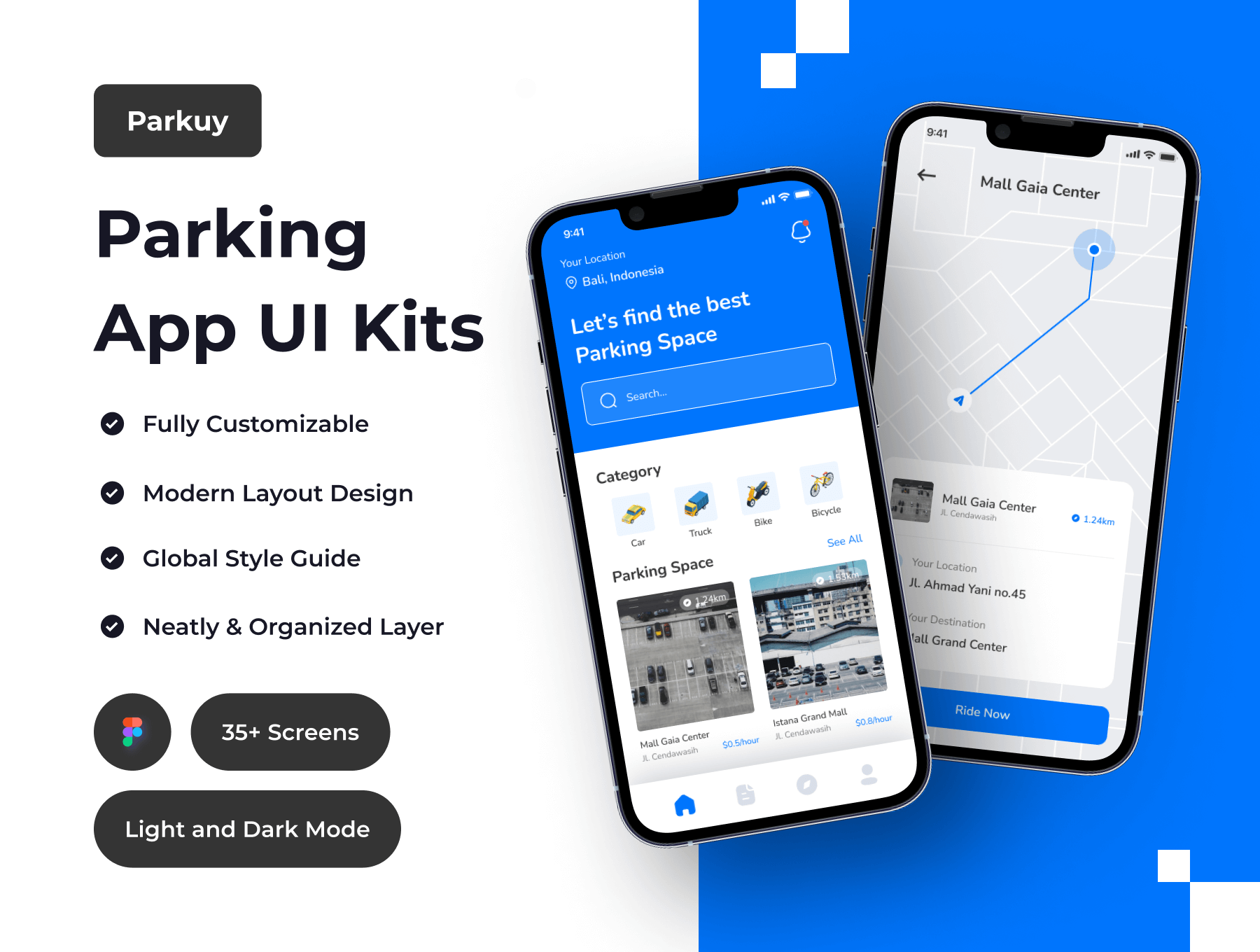 停车应用程序用户界面模板素材Parkuy – Parking App UI Kit插图