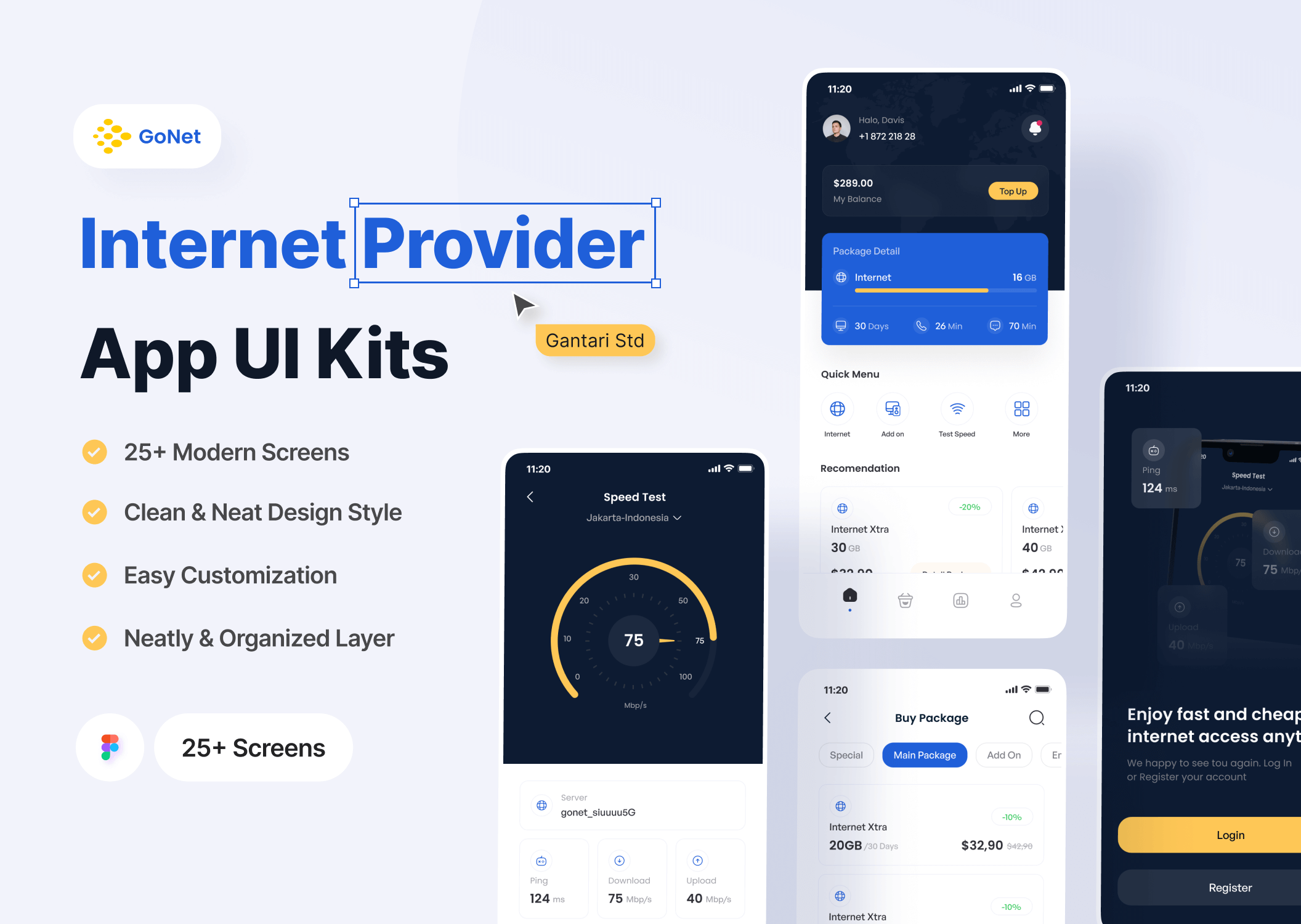 互联网提供商应用程序UI套件GoNet – Internet Provider App UI Kit插图6