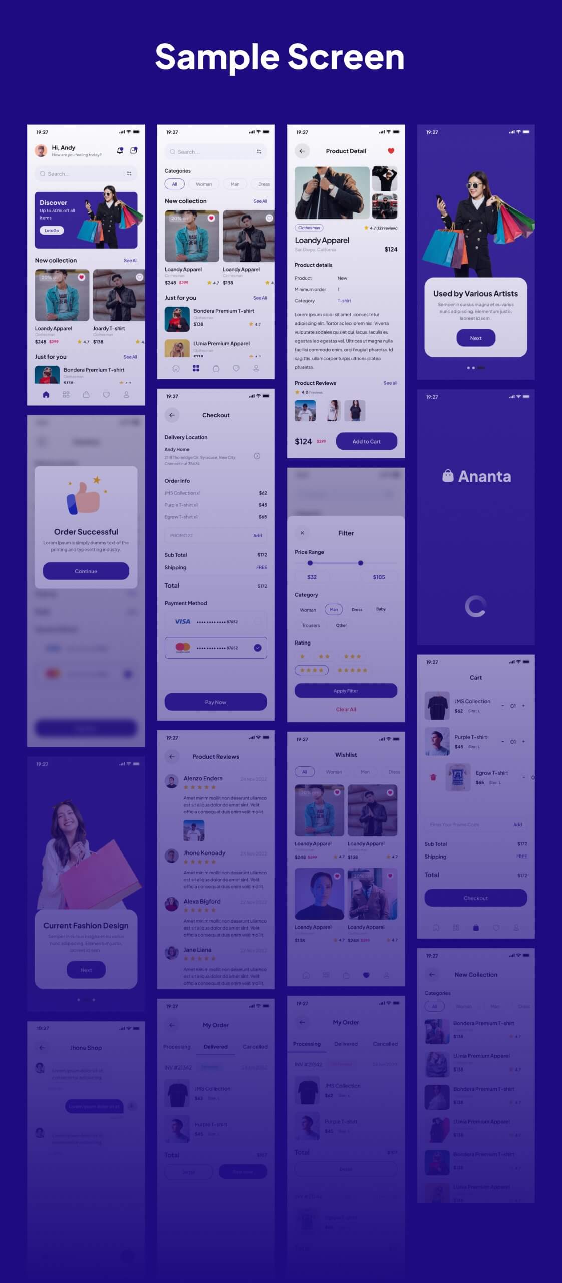 电子商务应用UI套件服装类应用Ananta – E Commerce App UI Kits插图8