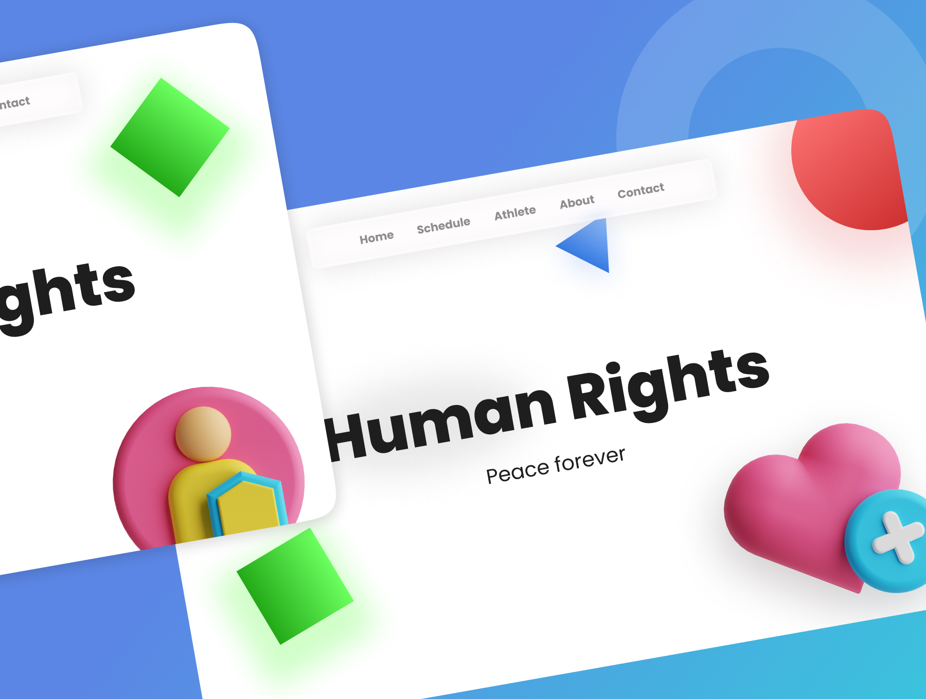 爱心公平类3D图标模板素材3D Human Rights插图5