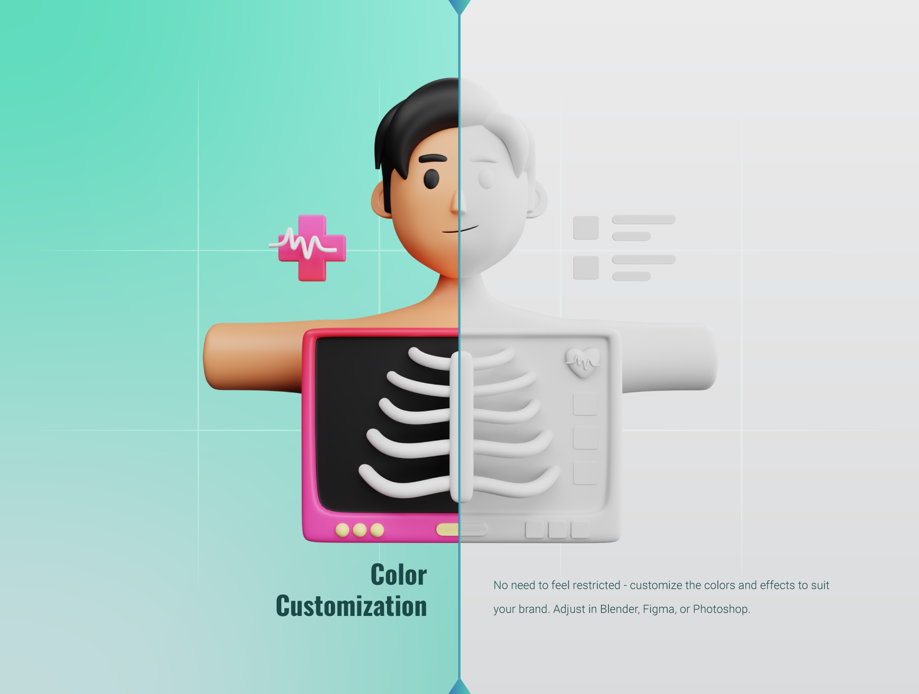 3D医疗保健图标集 3D渲染图标合集模板素材 Medical and Healthcare Icon Set插图2