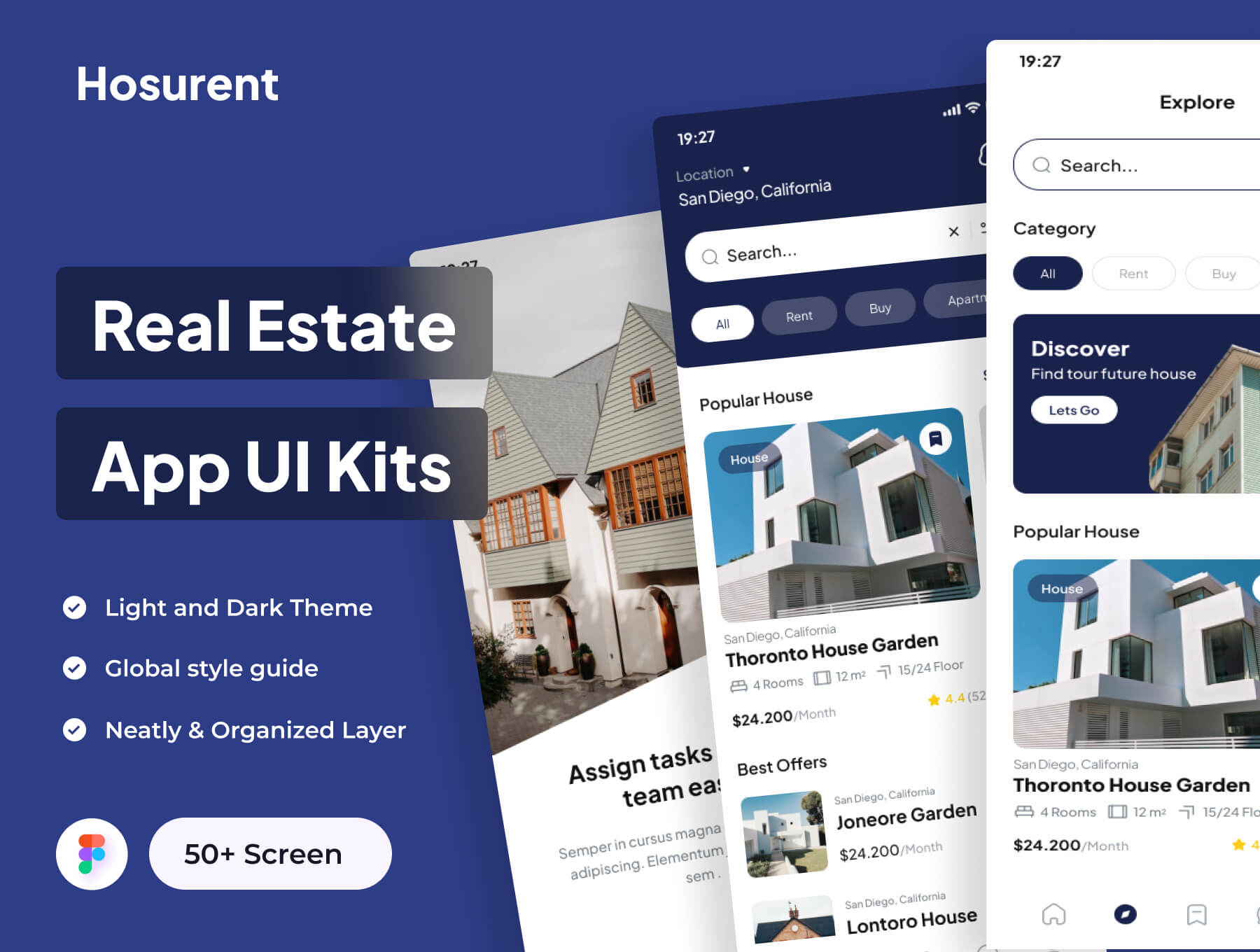 房地产应用程序用户界面套件Hosurent – Real Estate App UI Kits插图