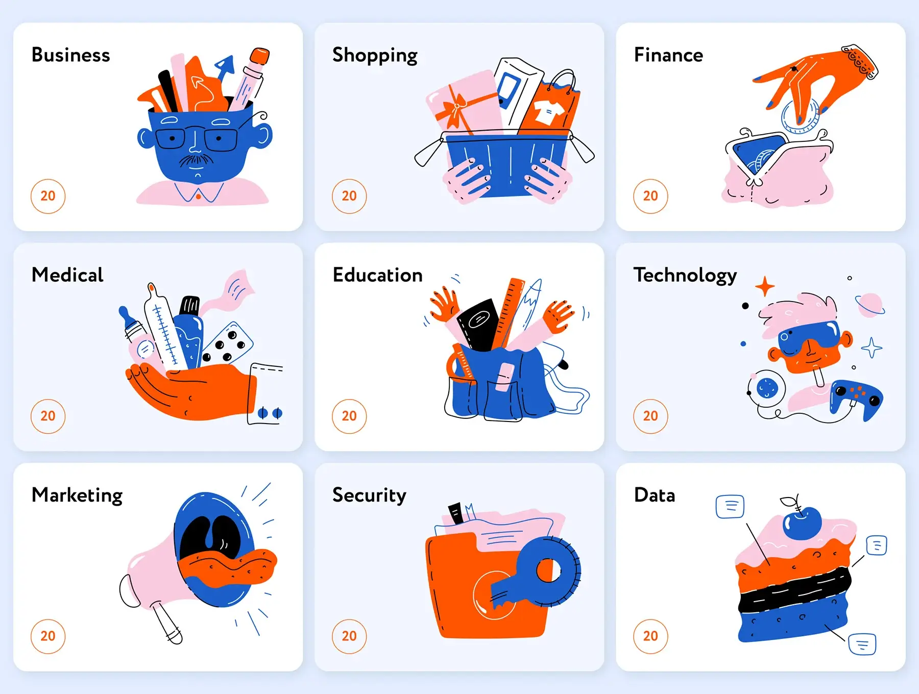 创意简约插图素材模板Ellsy Collection — Illustrations on UI8插图1