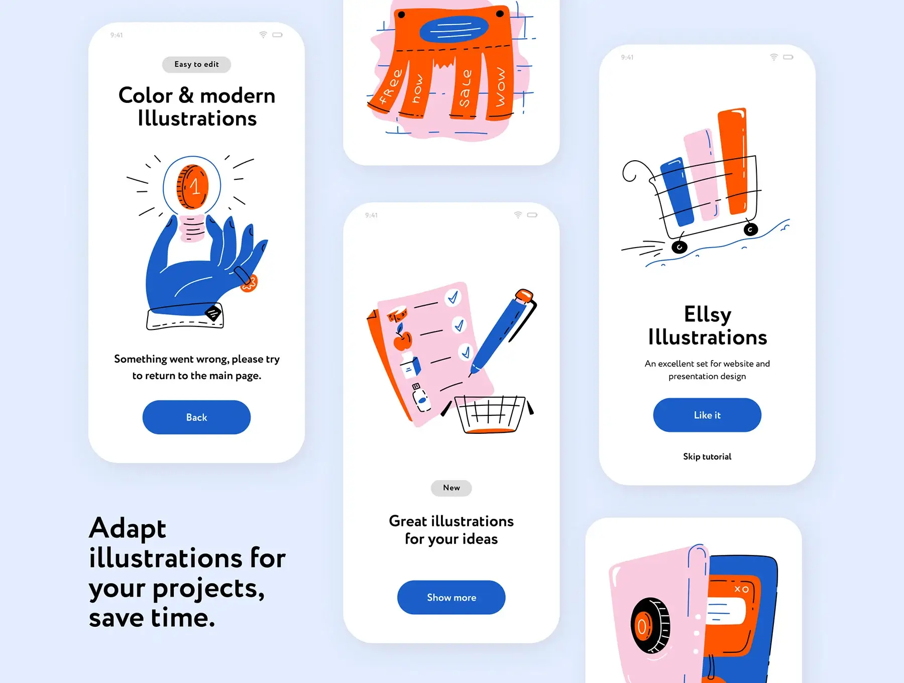 创意简约插图素材模板Ellsy Collection — Illustrations on UI8插图3