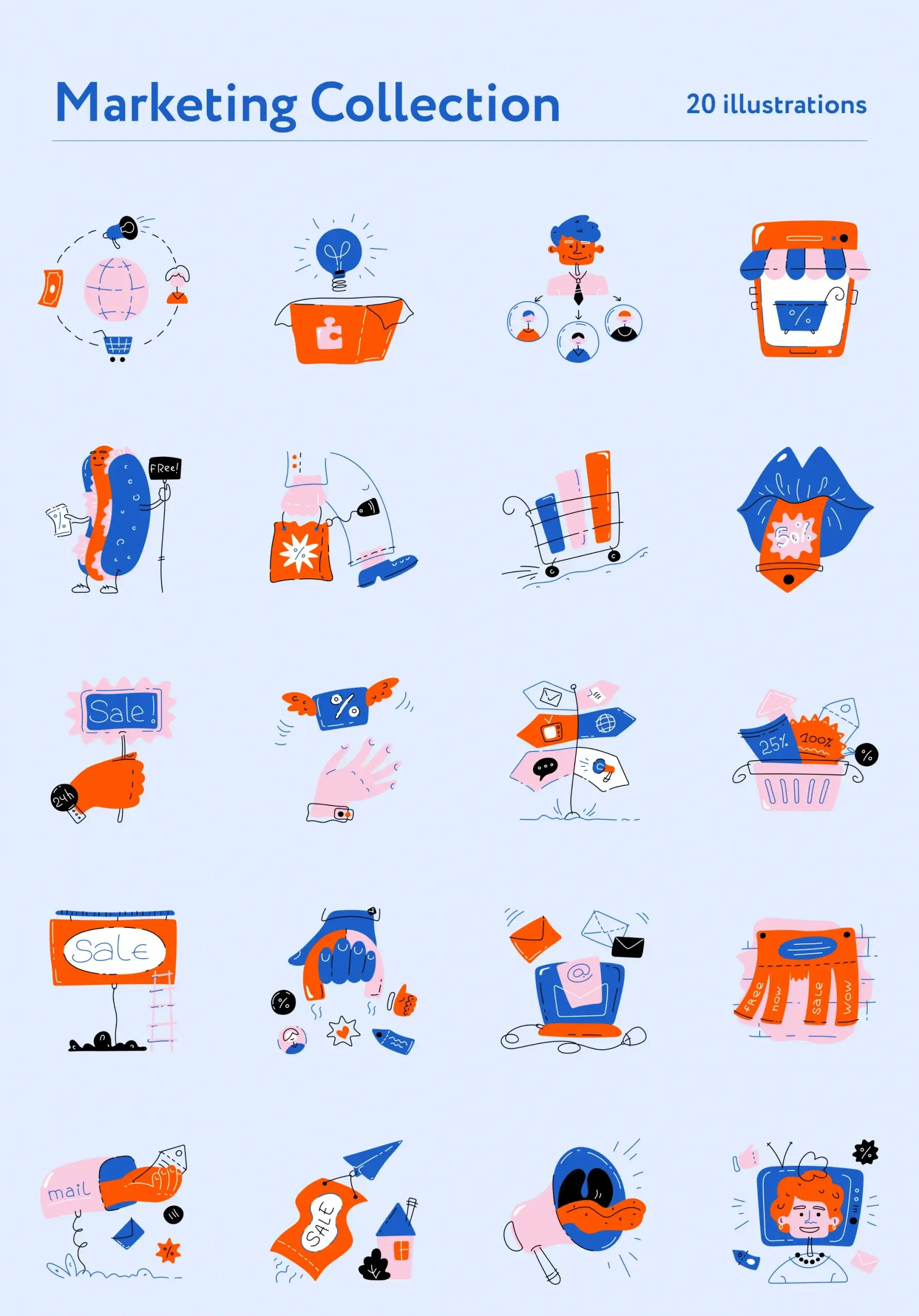 创意简约插图素材模板Ellsy Collection — Illustrations on UI8插图14