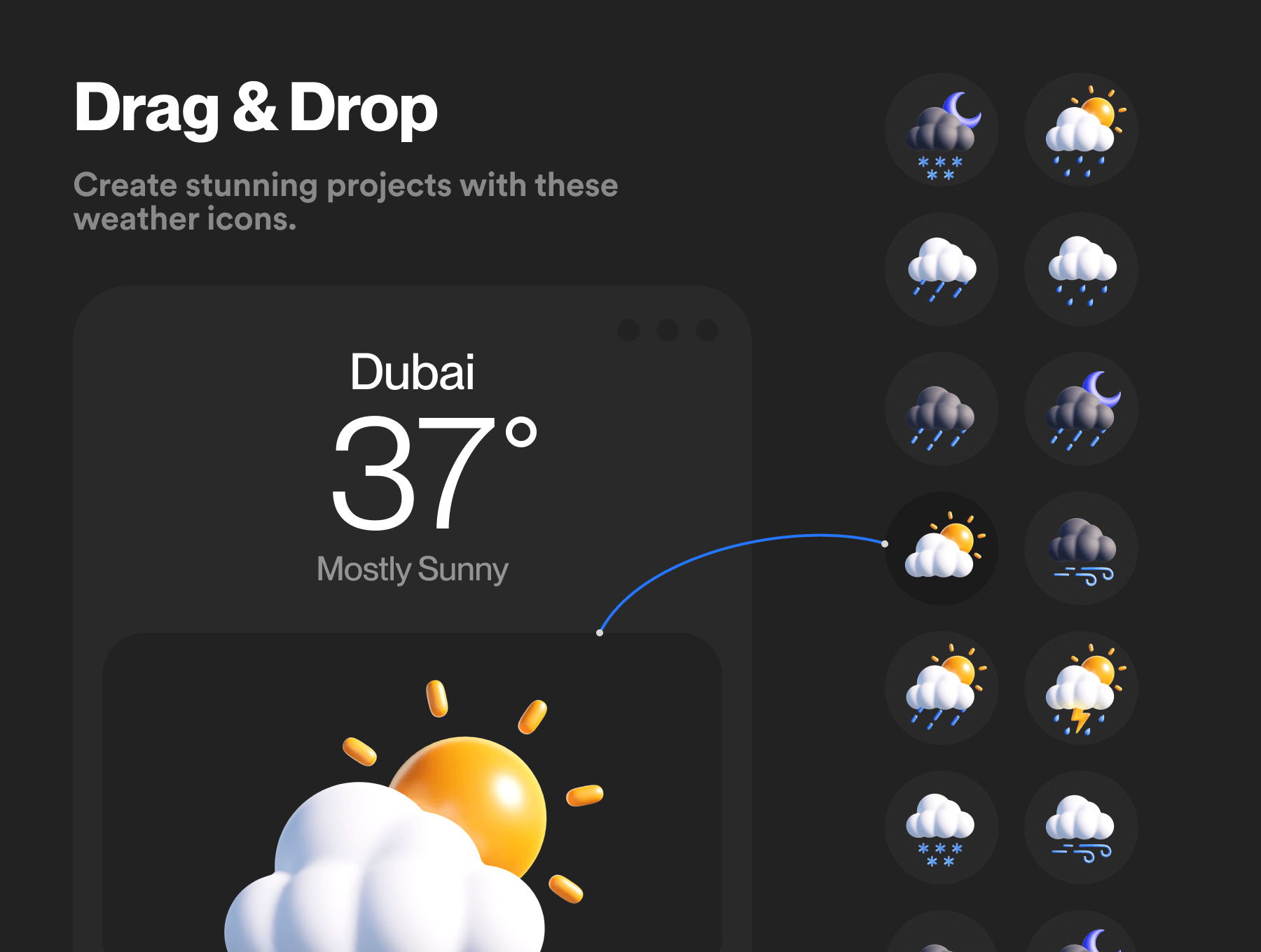 天气类3D图标包Weather 3D Icon Pack插图3