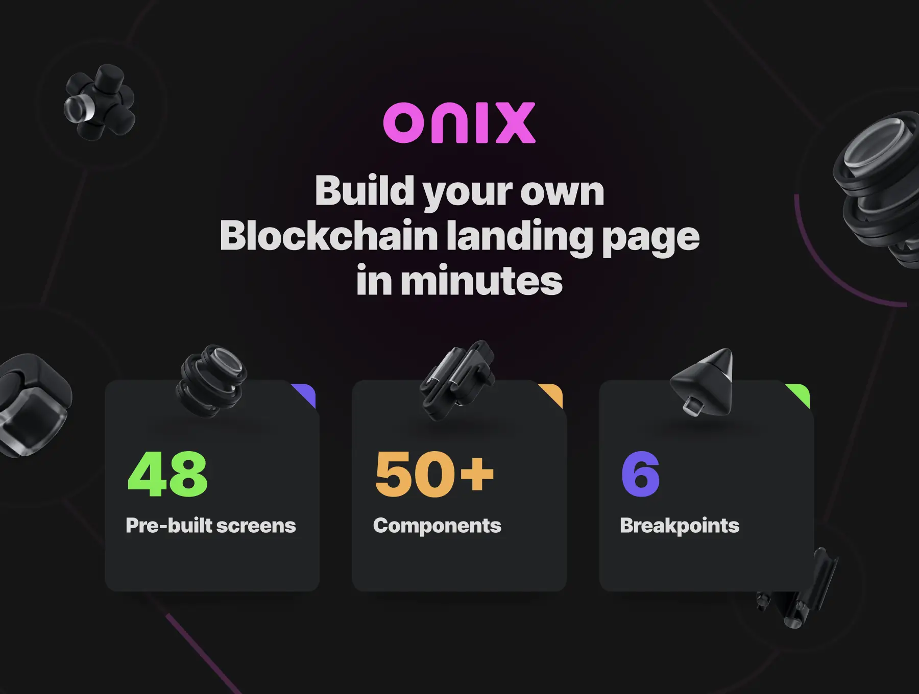 区块链登录页UI设计工具包Onix Blockchain Landing Page UI Design Kit插图2