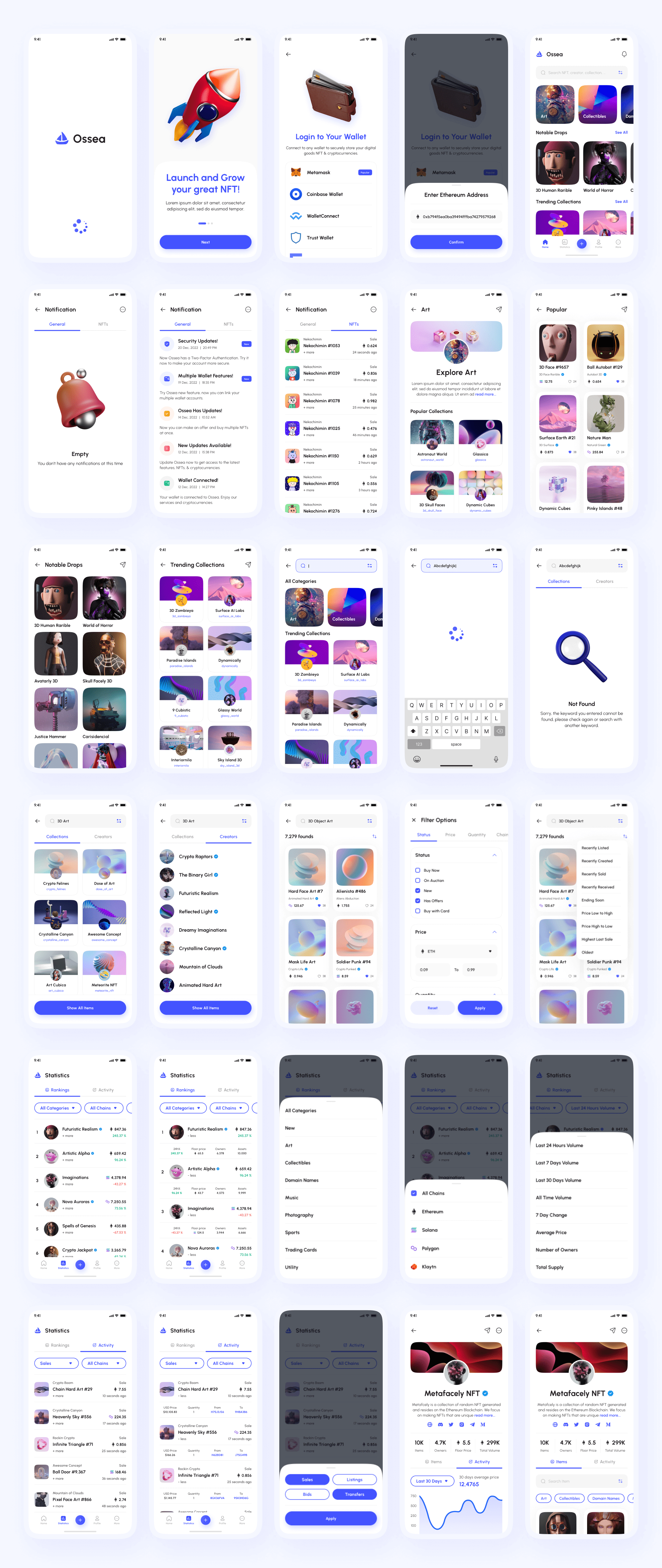 NFT市场应用UI套件模板素材Ossea – NFT Marketplace App UI Kit插图9
