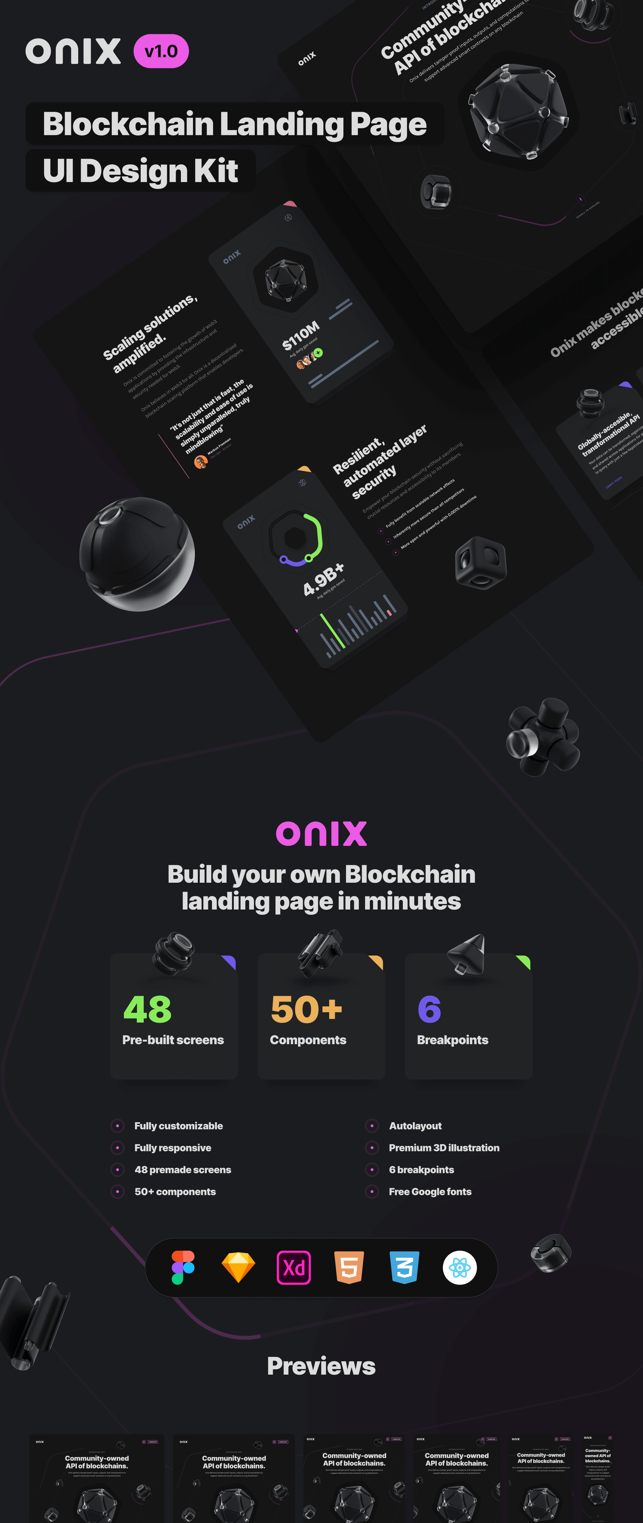 区块链登录页UI设计工具包Onix Blockchain Landing Page UI Design Kit插图8
