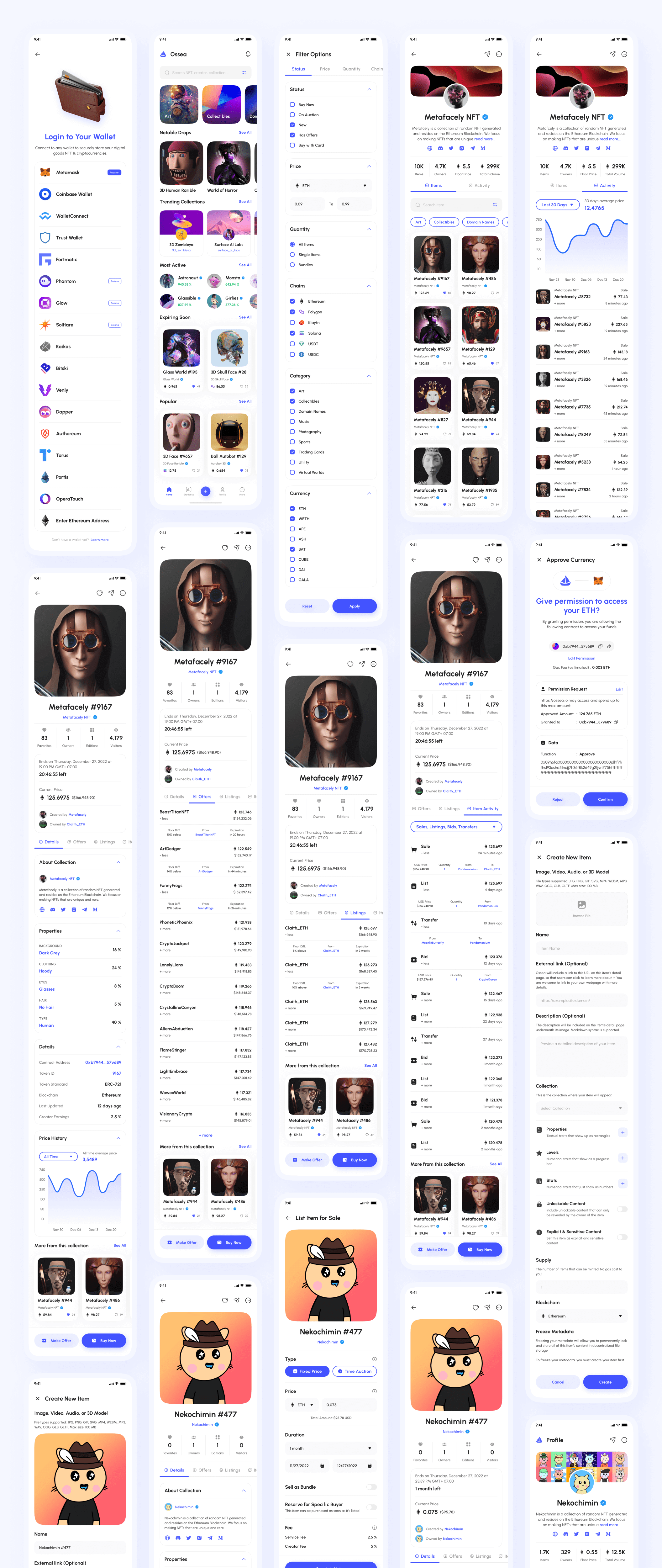 NFT市场应用UI套件模板素材Ossea – NFT Marketplace App UI Kit插图11