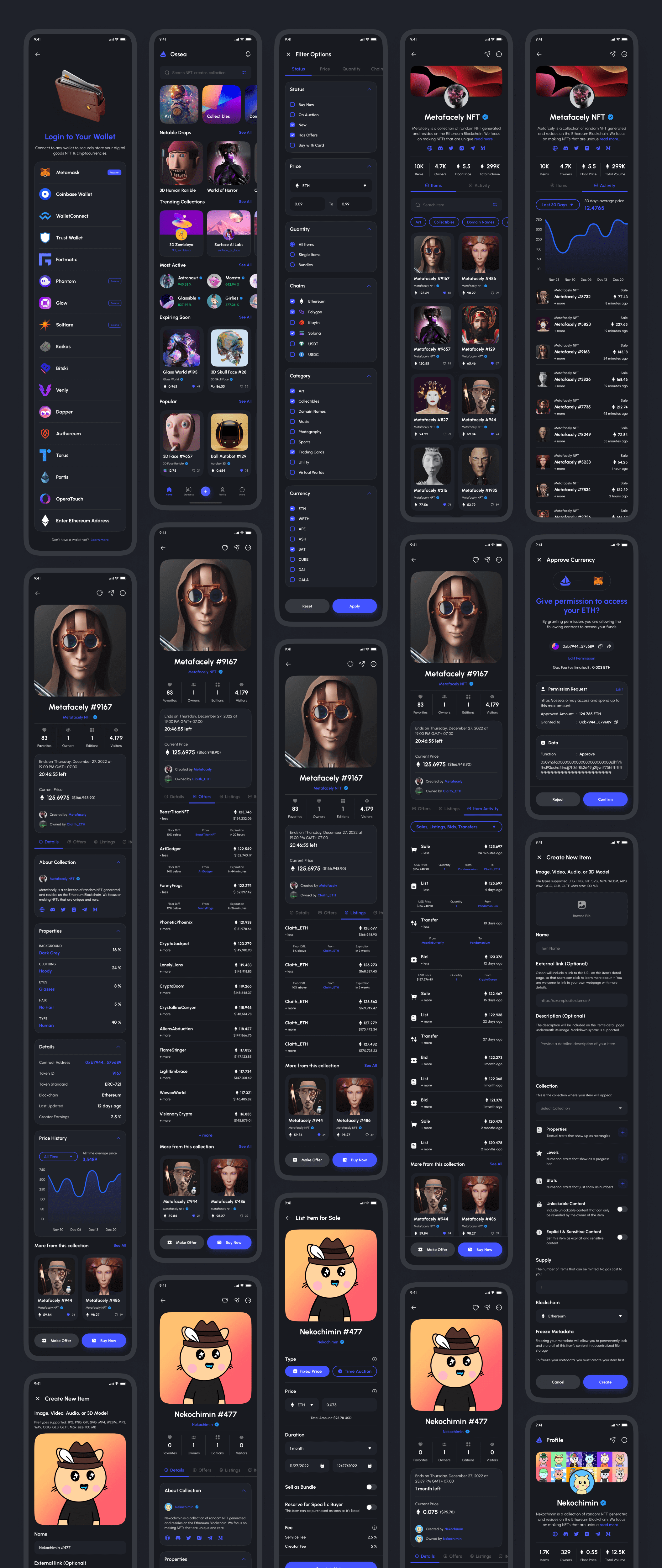 NFT市场应用UI套件模板素材Ossea – NFT Marketplace App UI Kit插图15