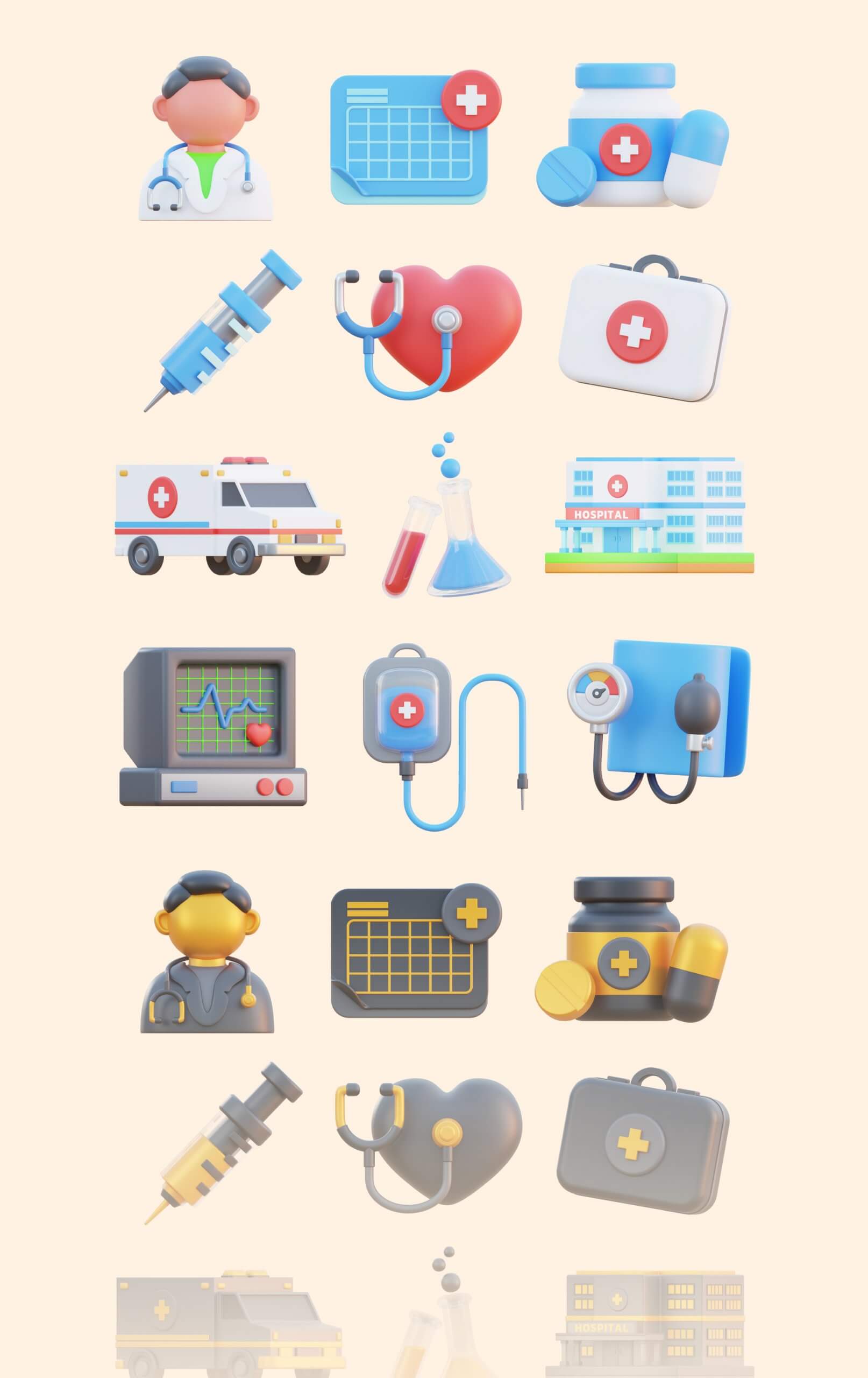 医疗和医生3D图标包Medical & Doctor 3D Icon Pack插图6