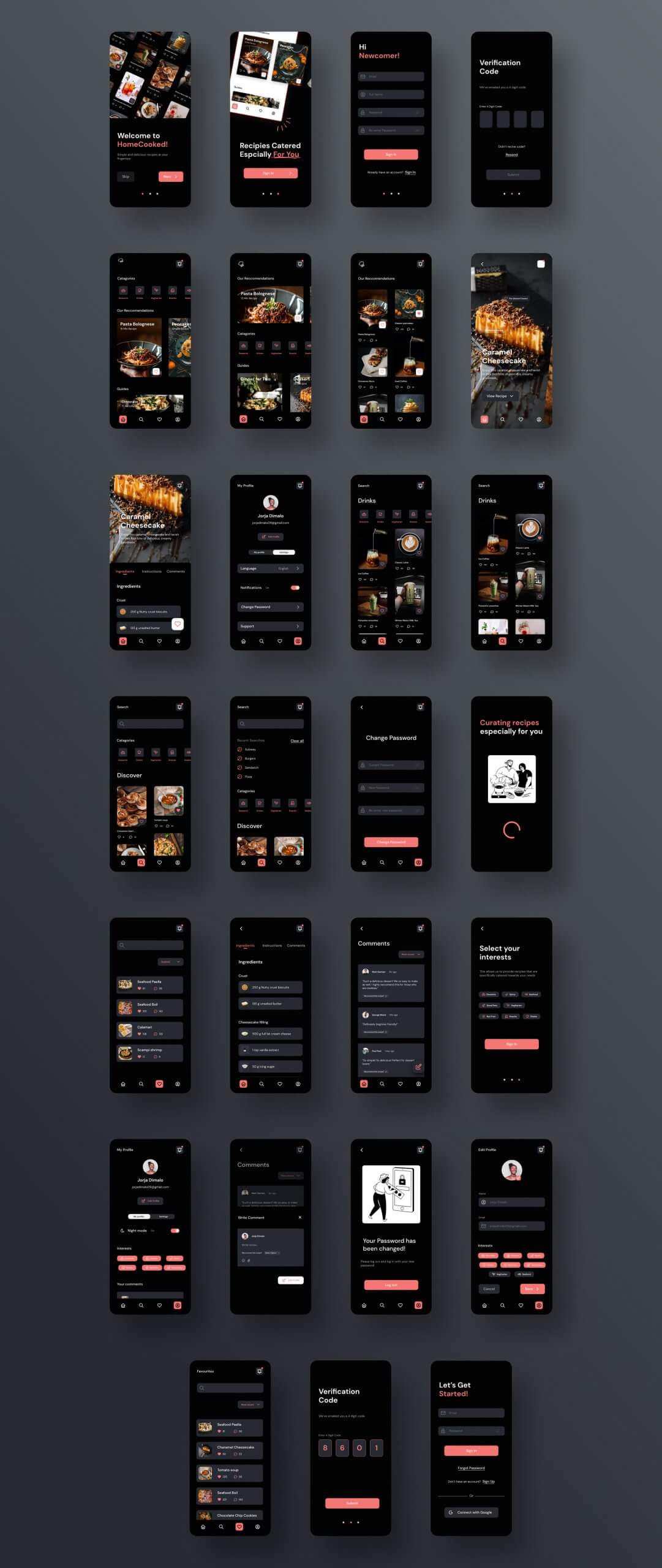 移动用户界面套件模板素材HomeCooked Recipe Mobile UI Kit插图6