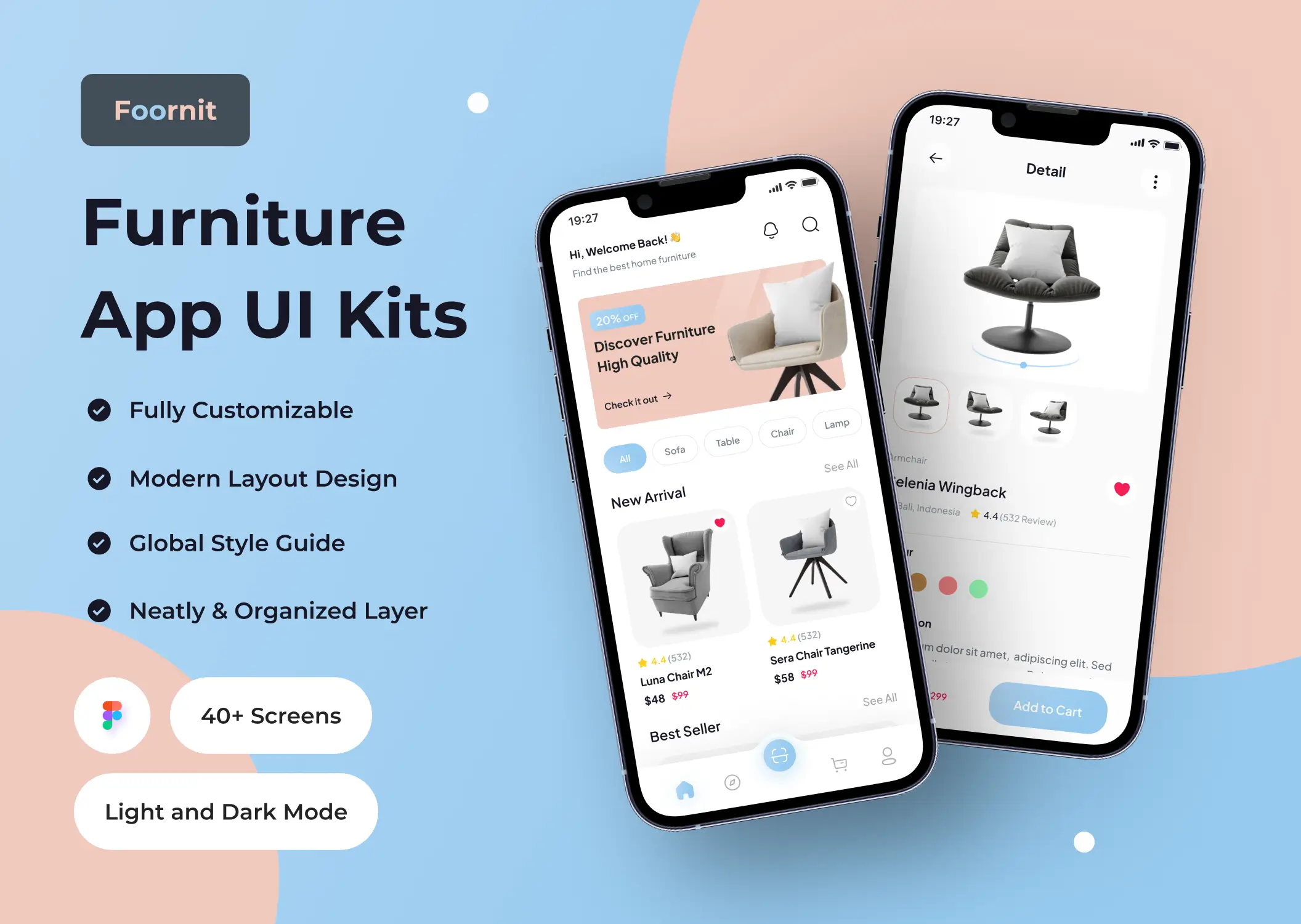 简约唯美家具应用程序UI套件Foornit – Furniture App UI Kit插图8
