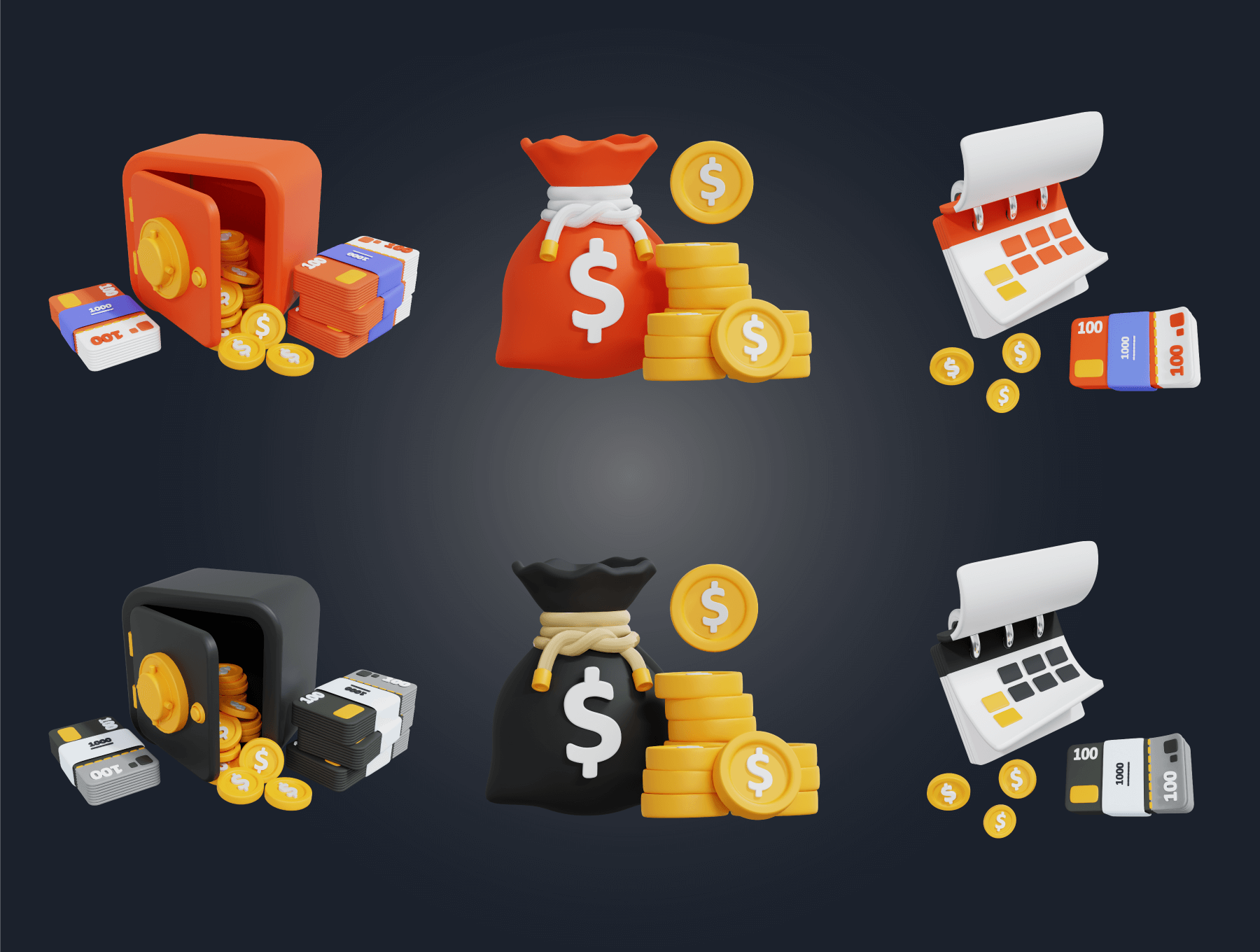 财务3D图标模板素材Finance 3D Icon插图4