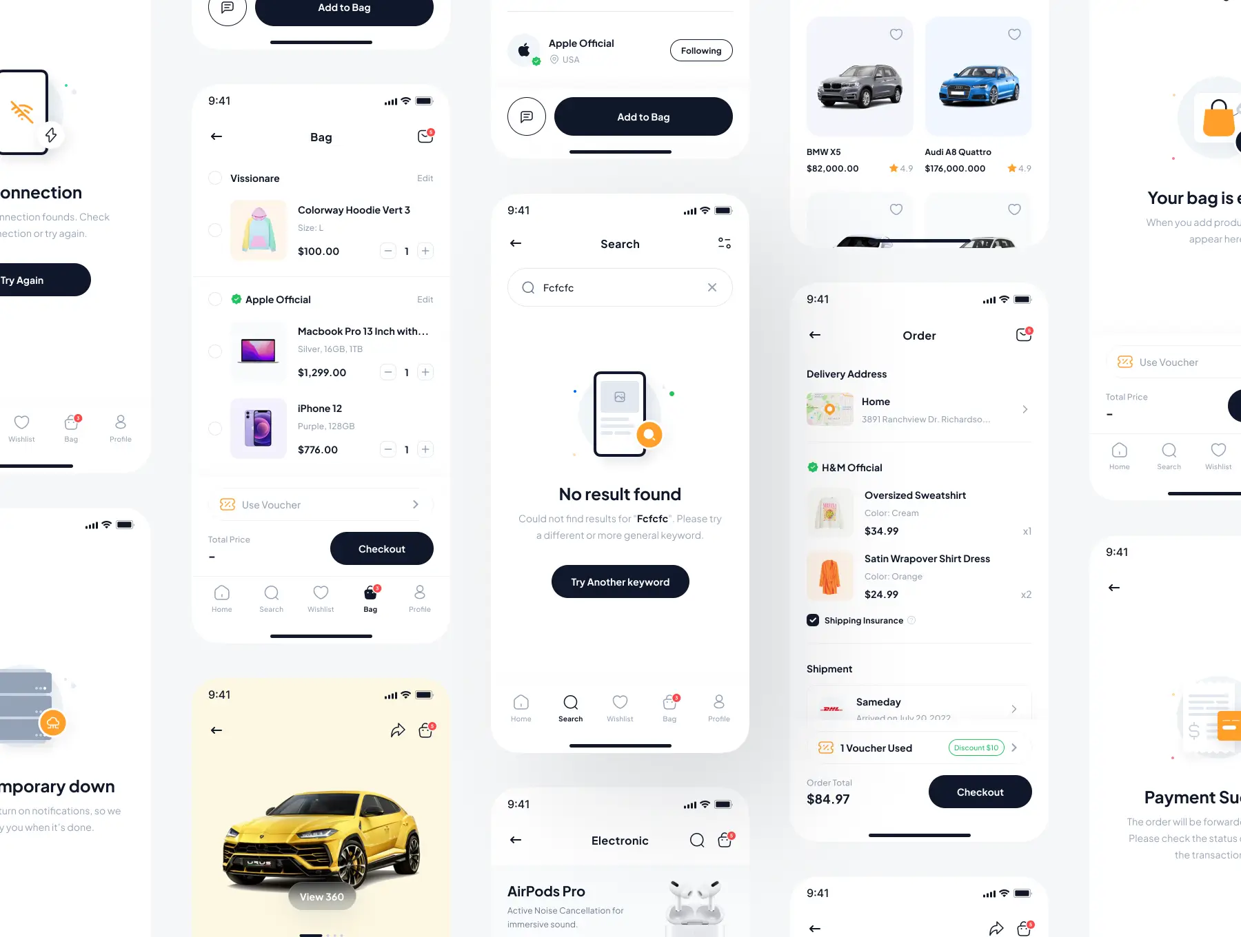 电子商务市场应用程序UI套件模板素材Shopline – e-Commerce Marketplace App UI Kit插图3