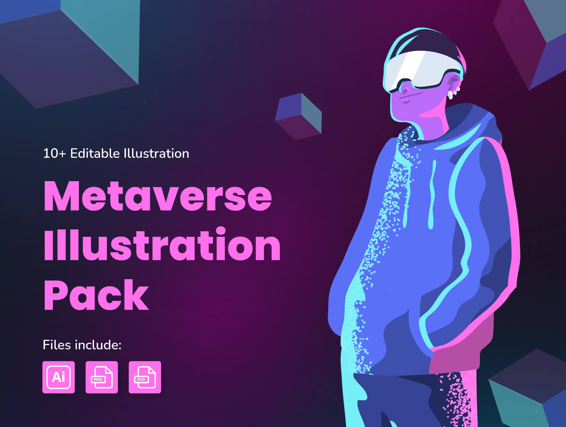 科技创意插图包素材模板下载Metaverse Illustration Pack插图