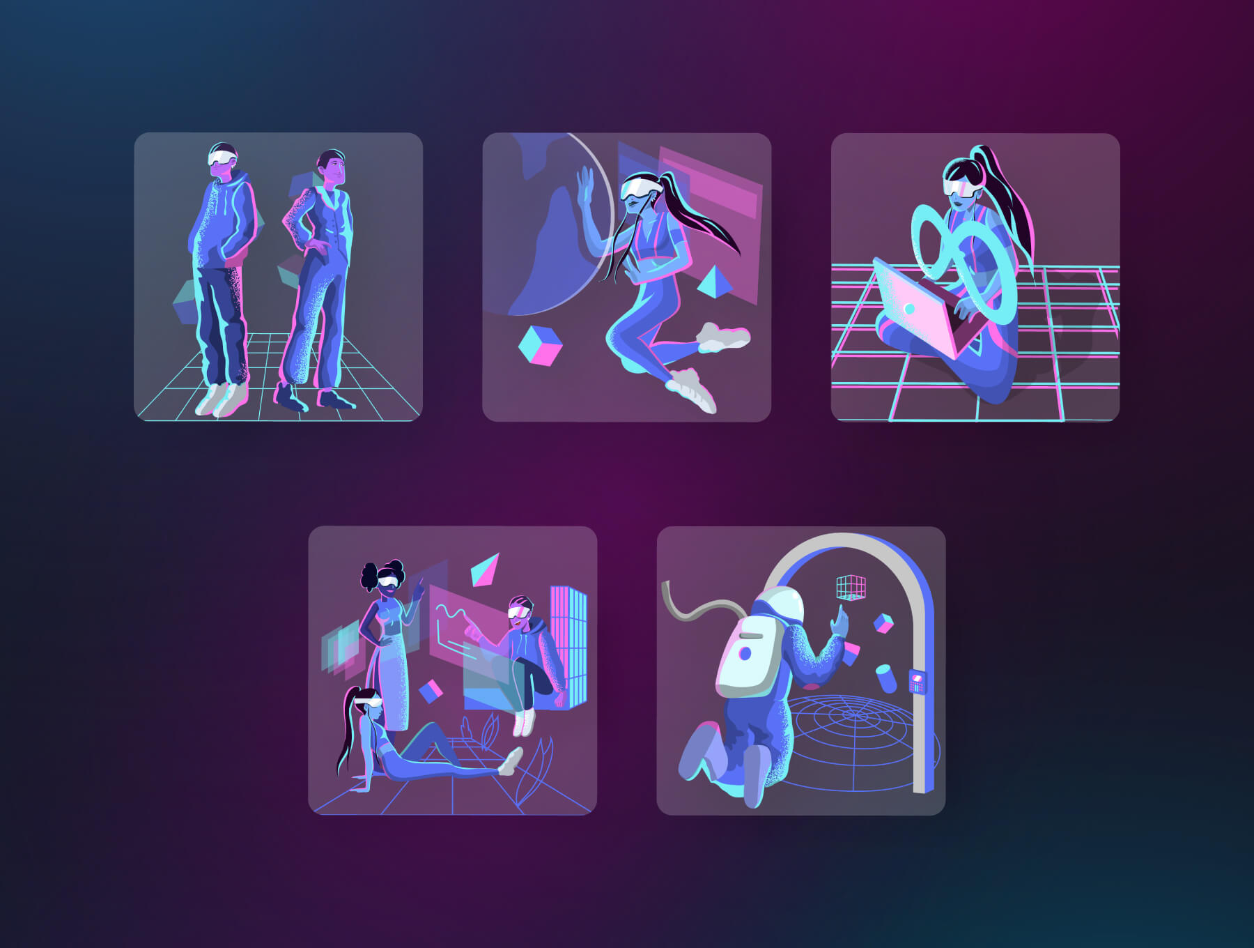 科技创意插图包素材模板下载Metaverse Illustration Pack插图3